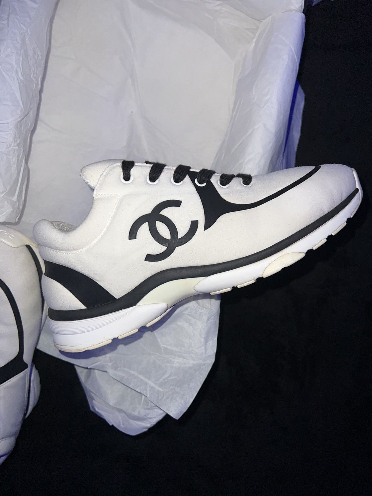 Chanel Chanel CC Trainer “White/Black” Size US 11 / EU 44 - 9 Thumbnail