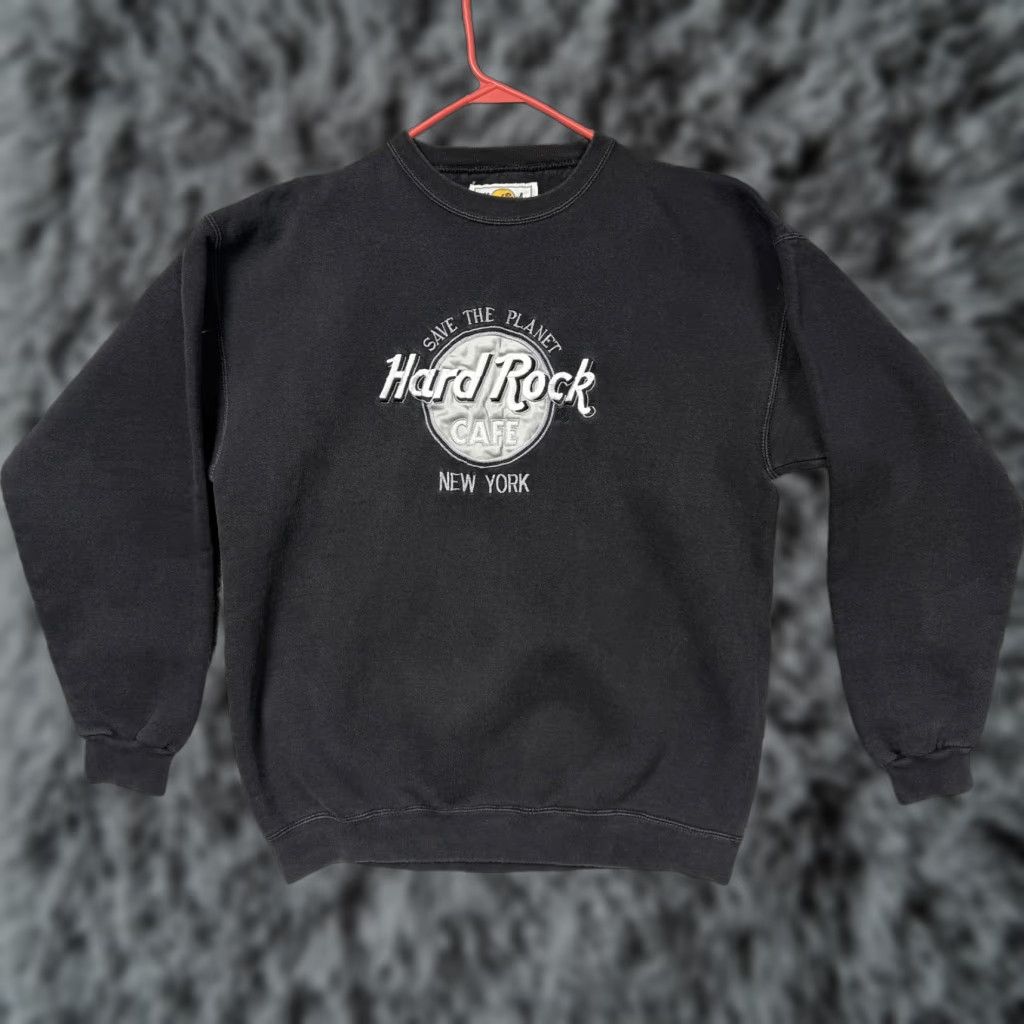 Hard Rock Cafe VINTAGE Hard Rock Cafe Sweatshirt Mens L Black New York Save The Planet 90s Size US L / EU 52-54 / 3 - 1 Thumbnail