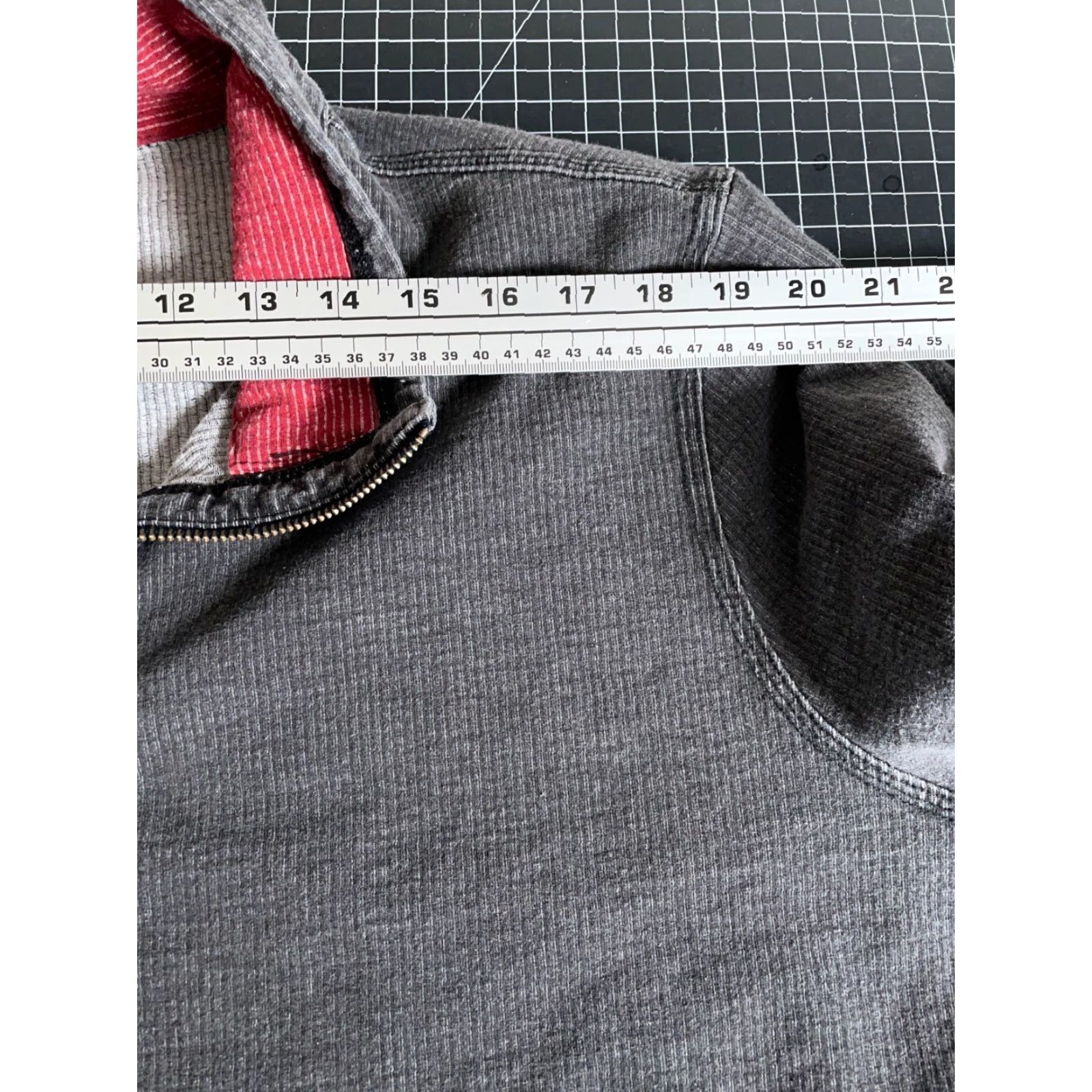 Carbon2Cobalt Carbon 2 Cobalt 1/4 Zip Sweater Men's XL Tall Dark Gray Garment Dyed Waffle Knit Size US XL / EU 56 / 4 - 7 Thumbnail