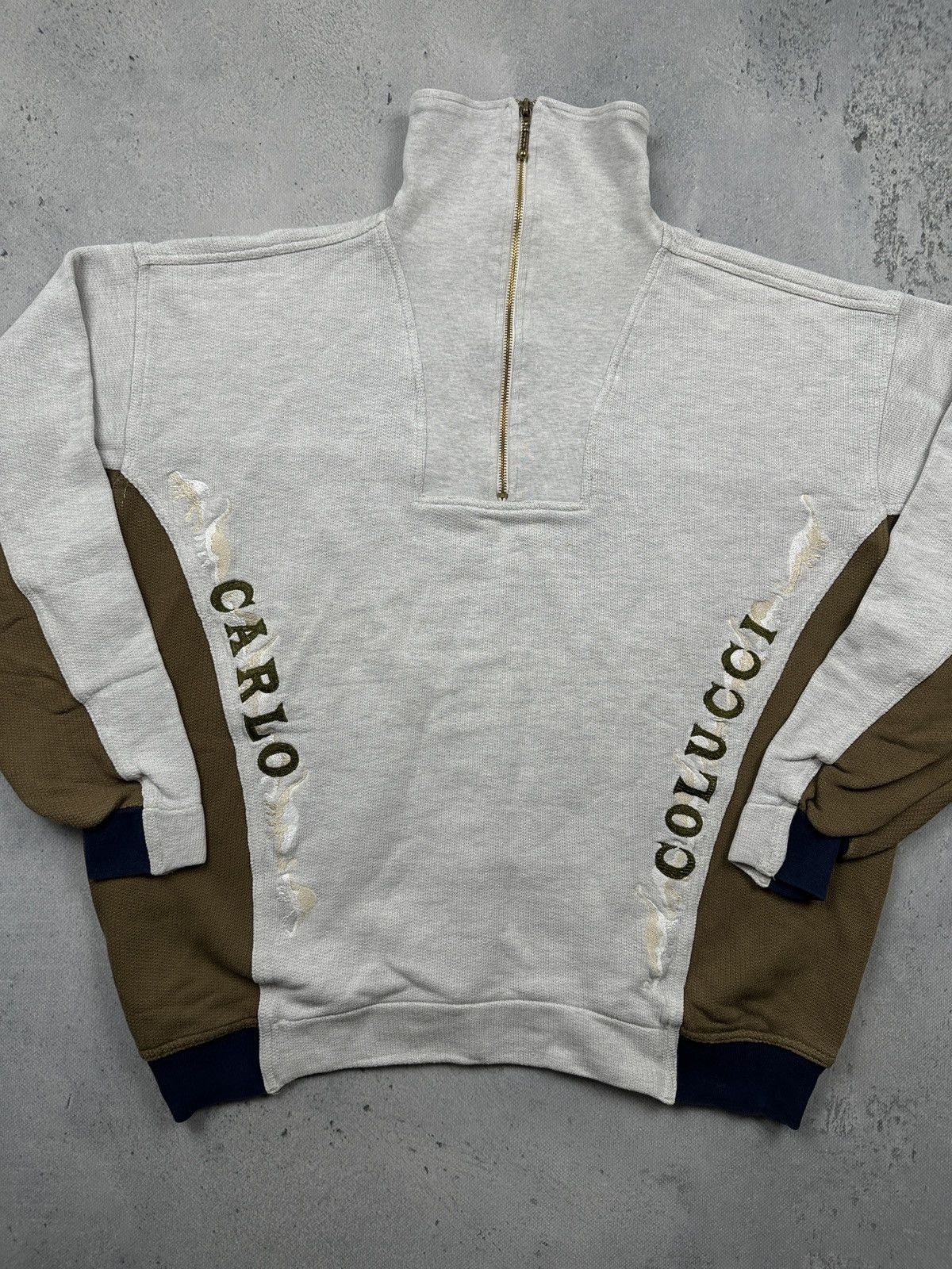 Carlo Colucci Vintage Carlo Colucci Half Zip Sweatshirt 00s 90s Rare Retro Size US XL / EU 56 / 4 - 11 Thumbnail