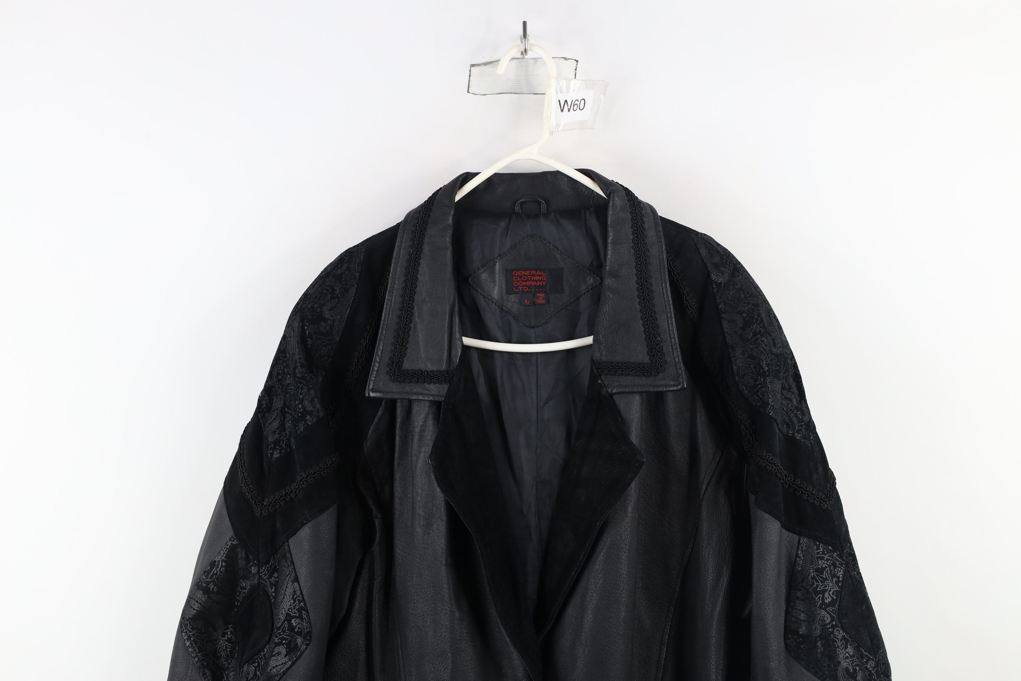 Vintage Vintage 90s Streetwear Paisley Leather Trench Coat Jacket Size L / US 10 / IT 46 - 2 Thumbnail