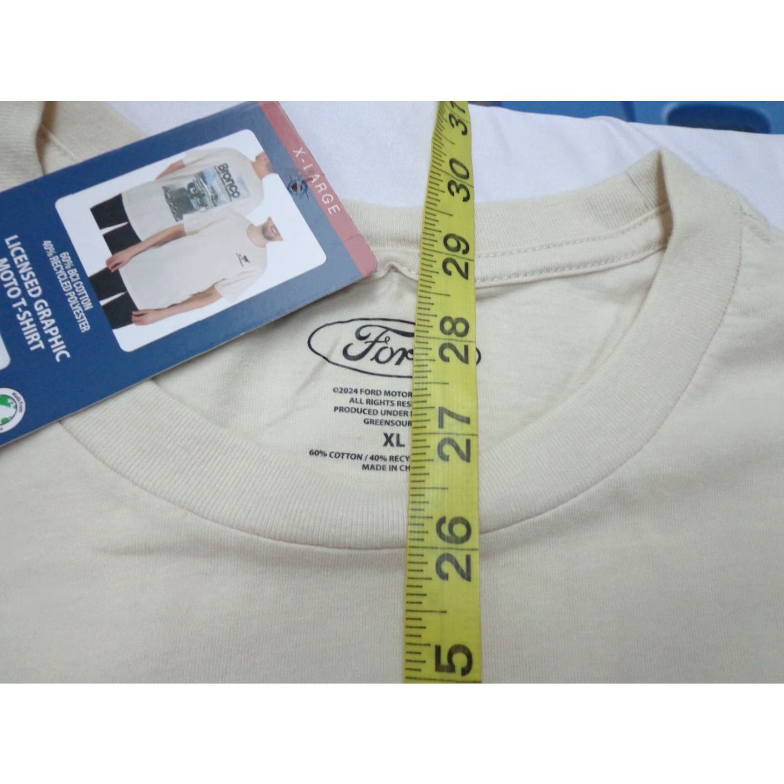 Ford FORD Bronco Shirt Mens XL Beige Graphic Band Screen Print T-Shirt Modern Novelty Vintage Look Size US XL / EU 56 / 4 - 7 Thumbnail