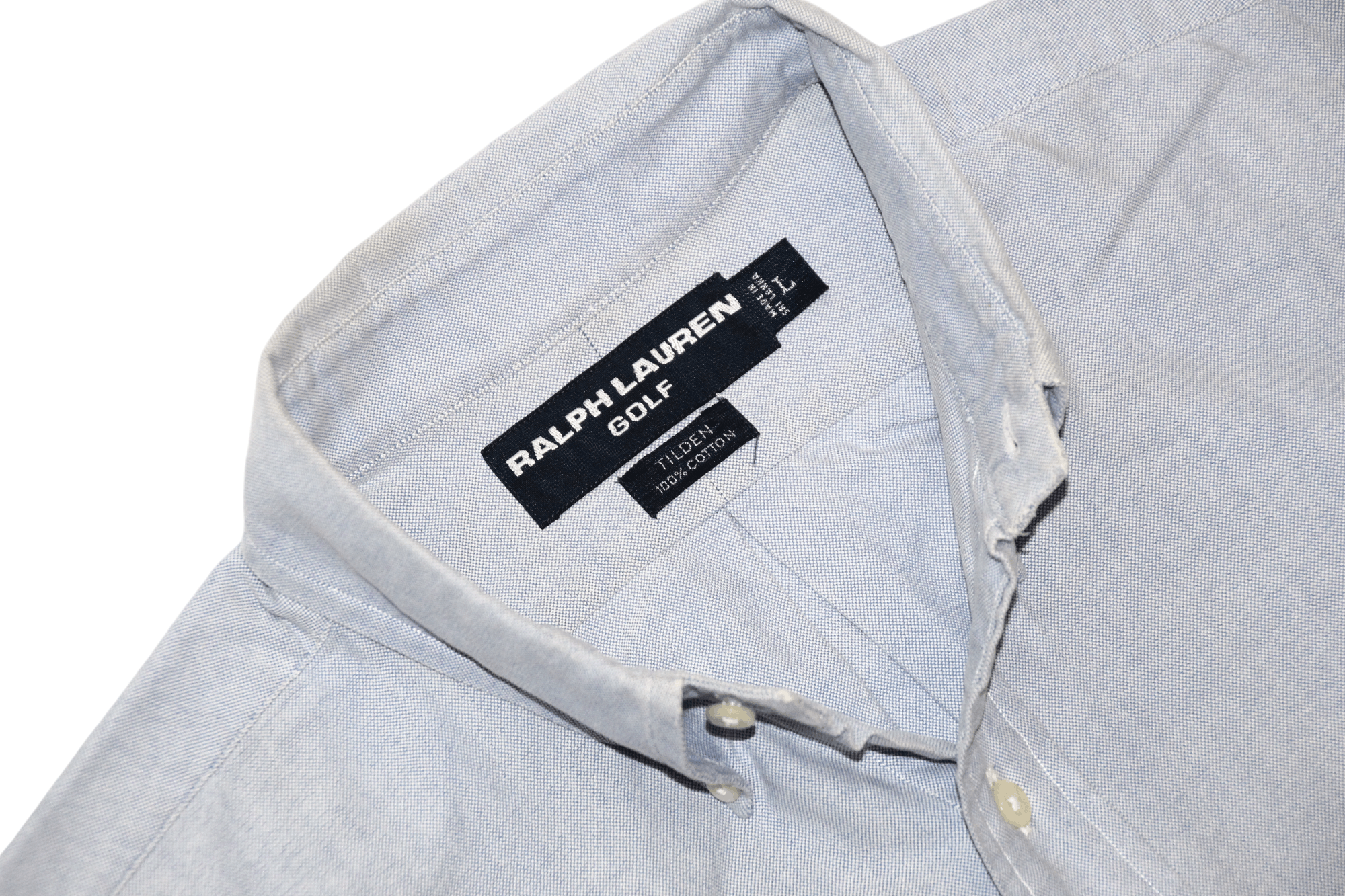 Ralph Lauren 90's Ralph Lauren Golf Tilden Button-down oxford blue shirt Size US XL / EU 56 / 4 - 3 Thumbnail