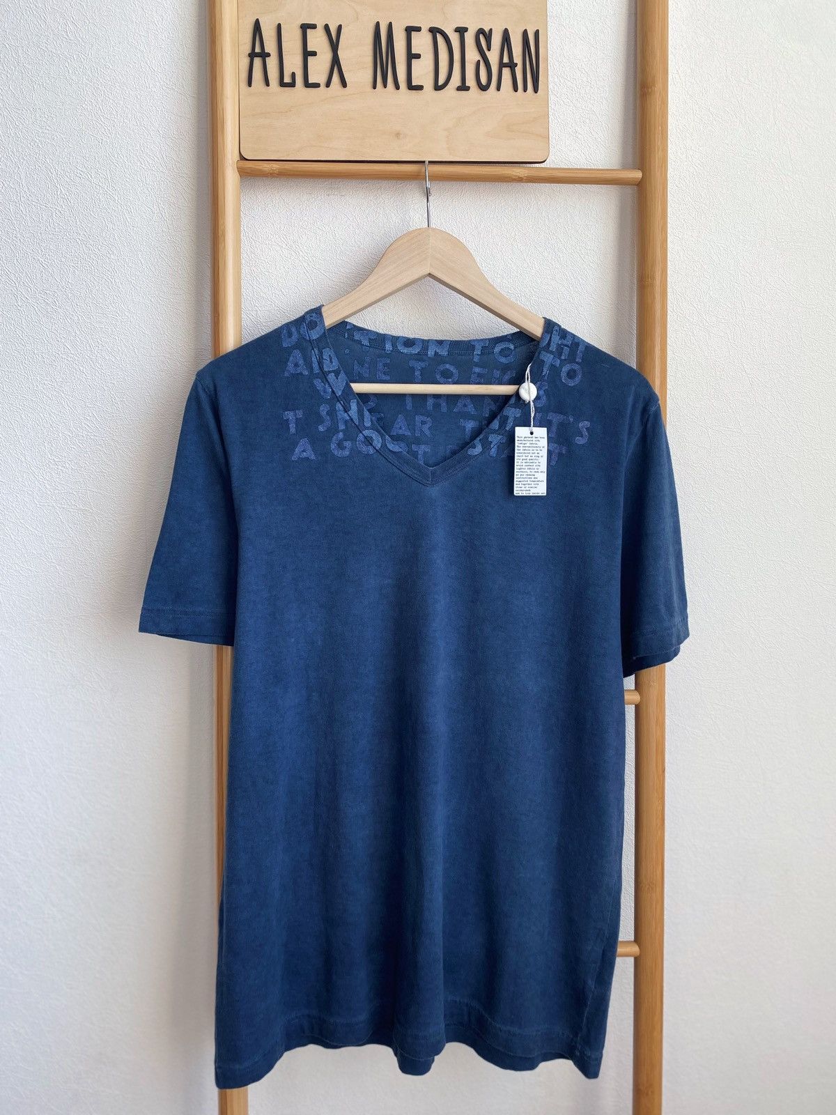 Maison Margiela MAISON MARTIN MARGIELA AIDS garment dyed v- neck t-shirt Size US M / EU 48-50 / 2 - 2 Thumbnail