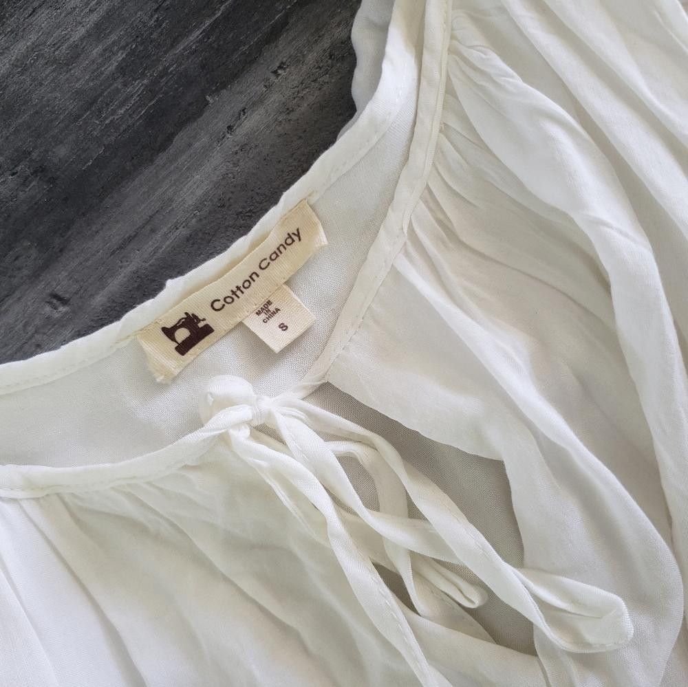 Designer White Cotton Candy Cold Shoulder Mini Size S / US 4 / IT 40 - 3 Thumbnail