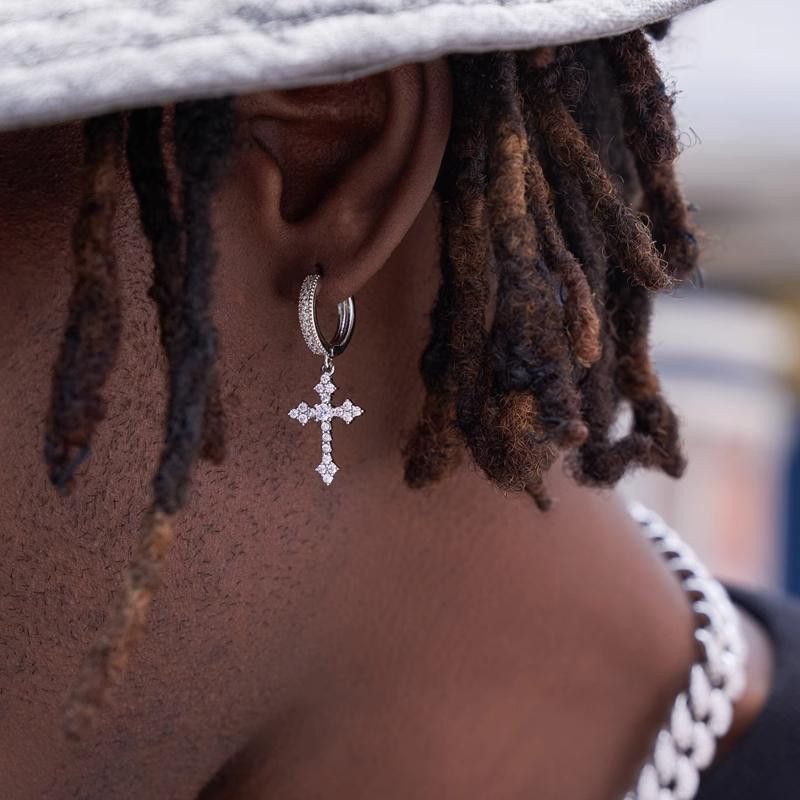 Jewelry Cross New Trend Earrings One Pairs Chrome Jewelry Size ONE SIZE - 2 Thumbnail