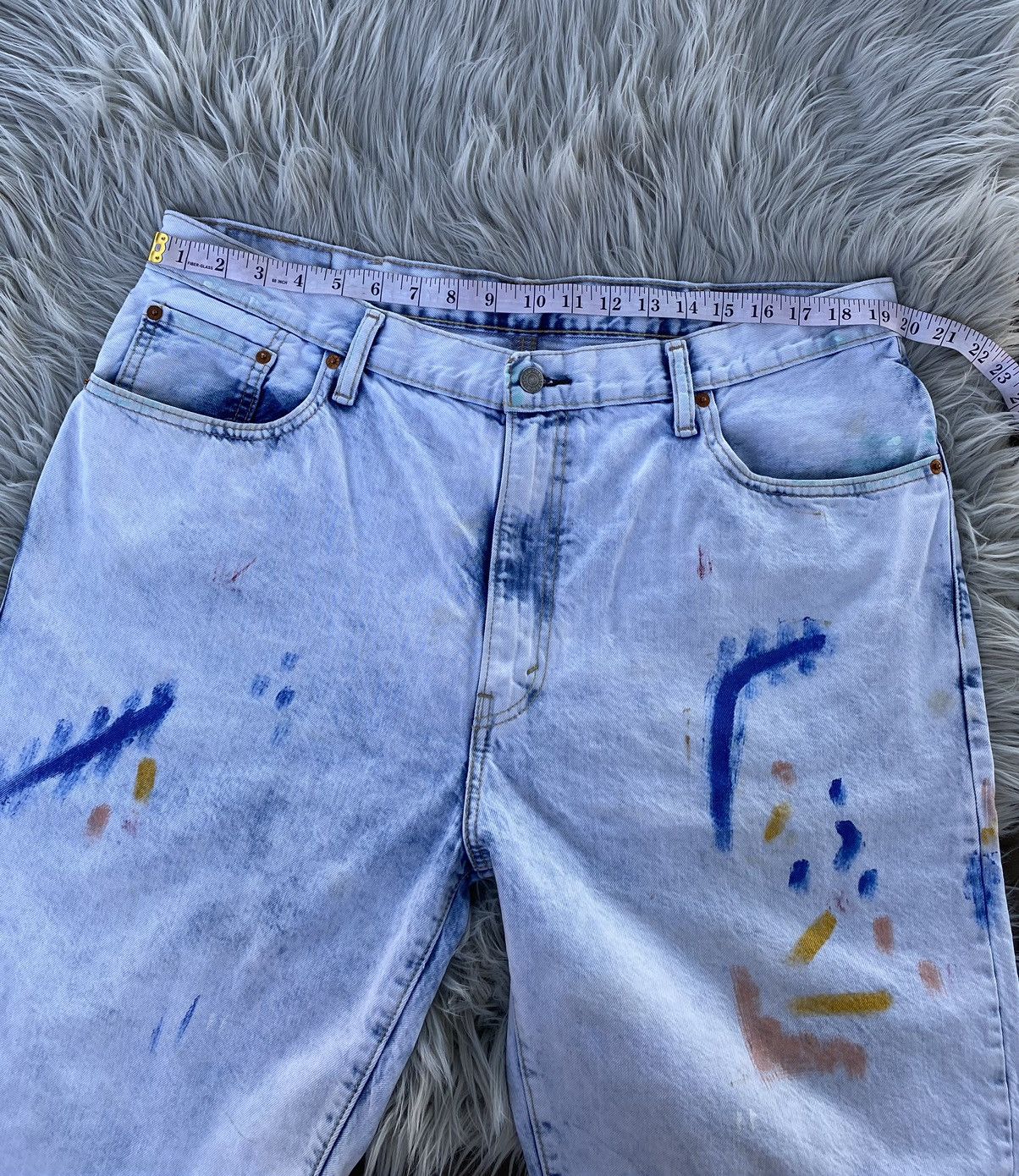 Levi's Levi’s 569 Distressed Painted Bleached Baggy Jeans Shorts 38 Size US 38 / EU 54 - 3 Thumbnail