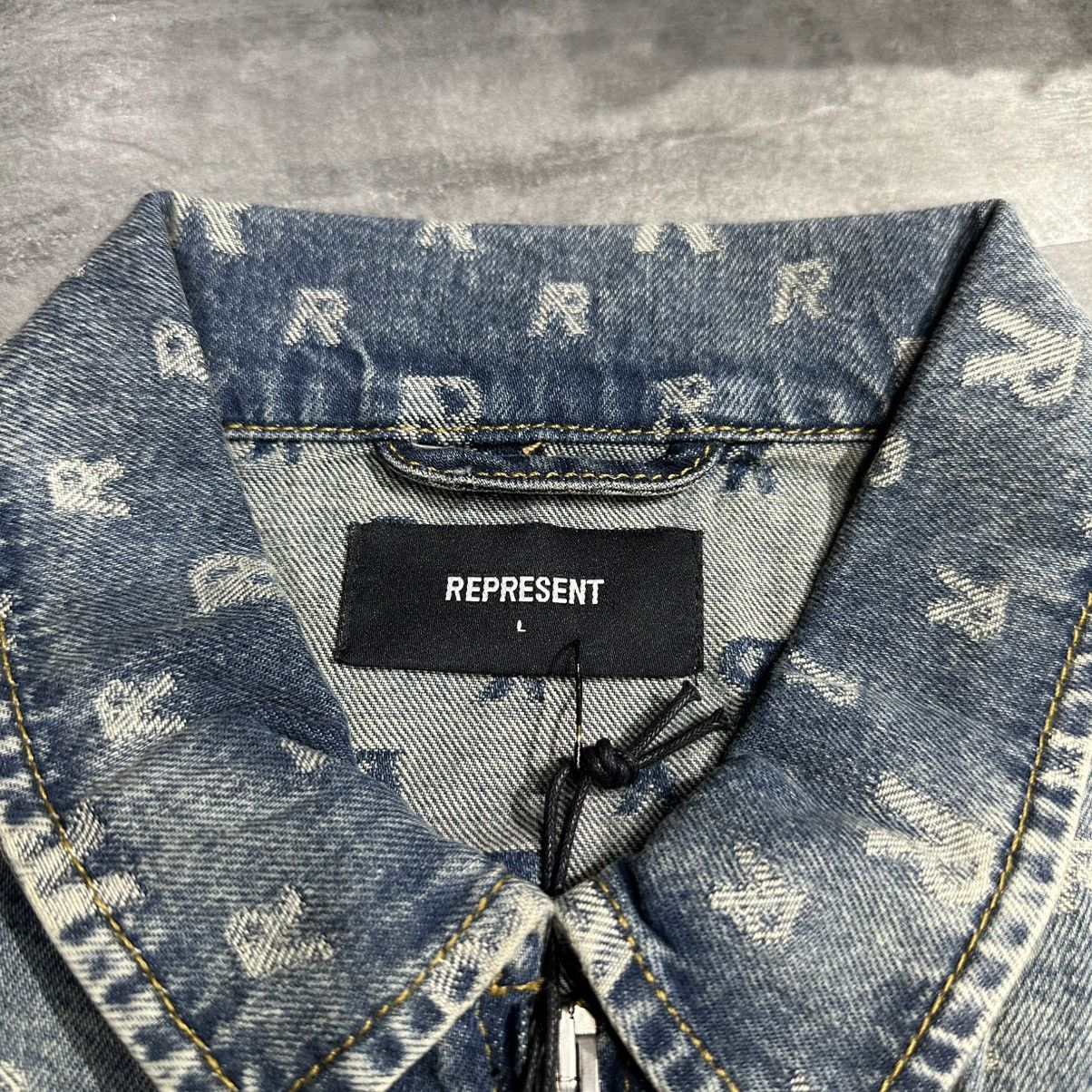 Represent Clo. Represent R4 Stone Wash Monogram Denim Jacket Size US L / EU 52-54 / 3 - 5 Thumbnail