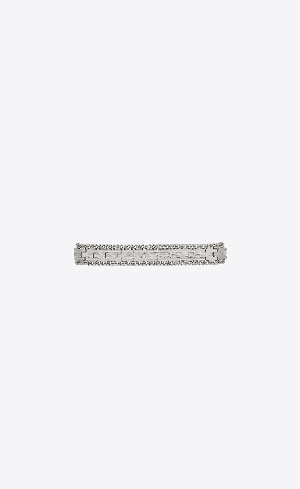 Saint Laurent Paris o1b1hav111124 Size: L / Frieze Articulated Bracelet Silver Size ONE SIZE - 1 Thumbnail