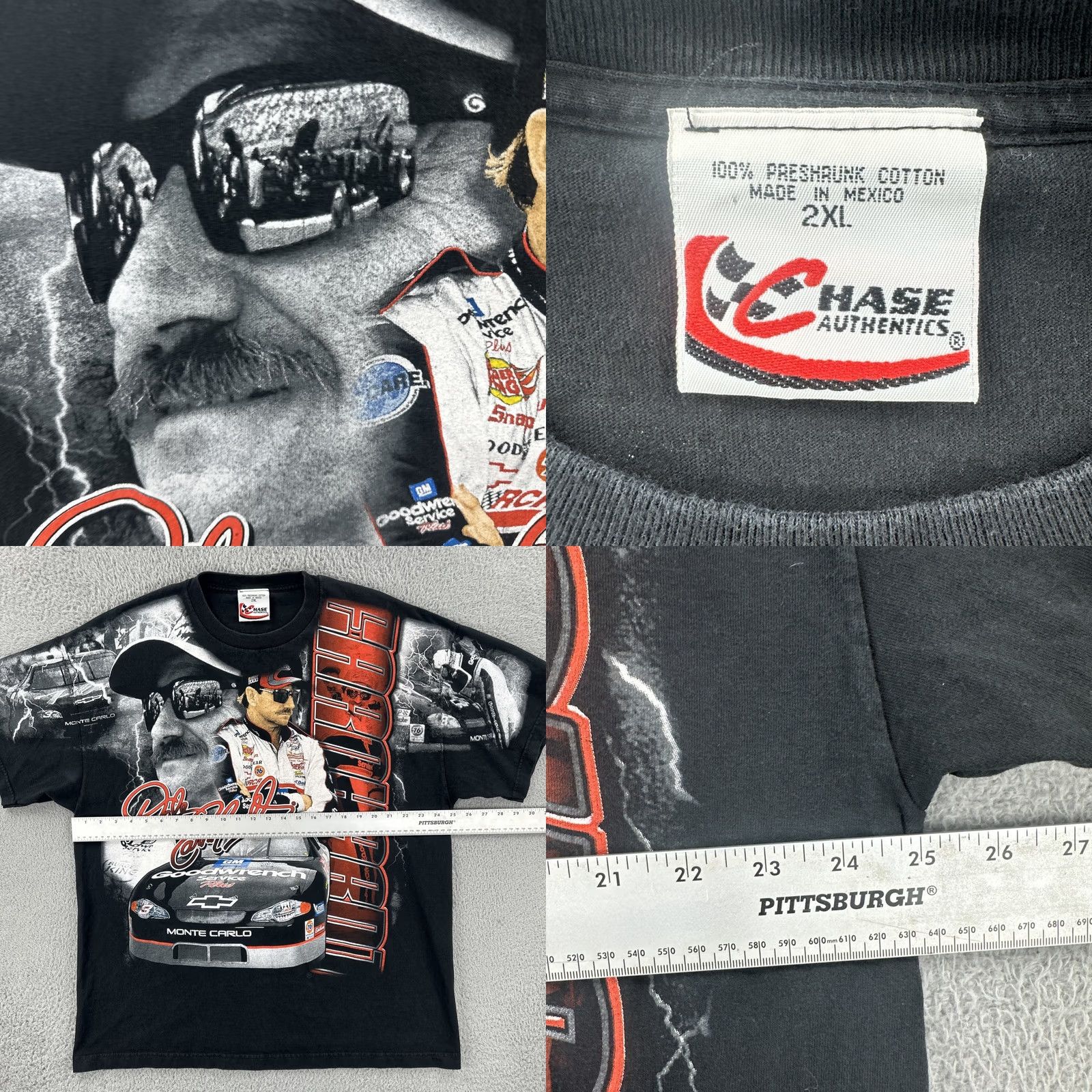 Chase Authentics VINTAGE Chase Authentics Mens XXL Black Shirt Dale Earnhardt 3 AOP Graphic Print Tee Size US XXL / EU 58 / 5 - 8 Thumbnail
