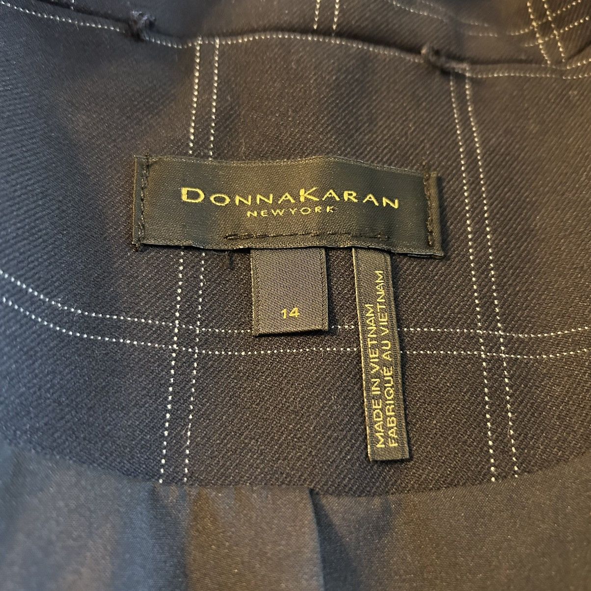 Donna Karan Donna Karan navy plaid long blazer/jacket size 14 Size XL / US 12-14 / IT 48-50 - 6 Thumbnail