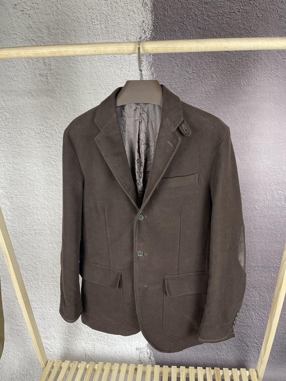 Polo Ralph Lauren Vintage Polo Ralph Lauren Brown Cotton Blazer Leather Elbows Size 40R - 10 Thumbnail