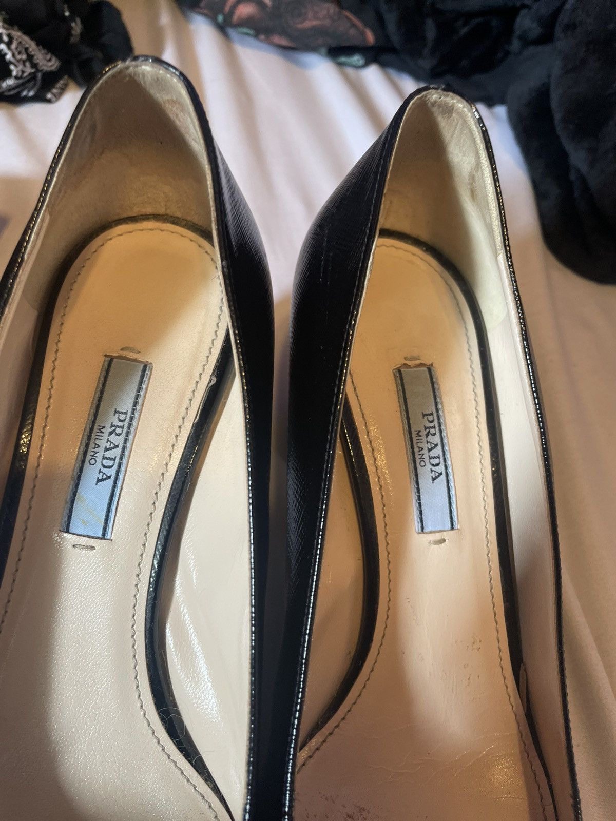 Prada PRADA Milano Black Heels Silver Buckle Size US 8.5 / IT 38.5 - 3 Thumbnail
