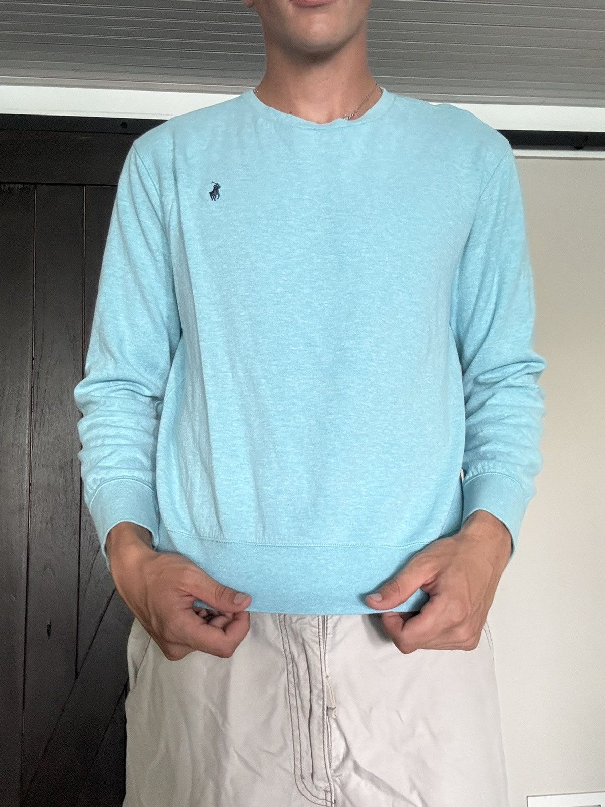 Polo Ralph Lauren Light Blue Polo Sweater Size US L / EU 52-54 / 3 - 6 Thumbnail