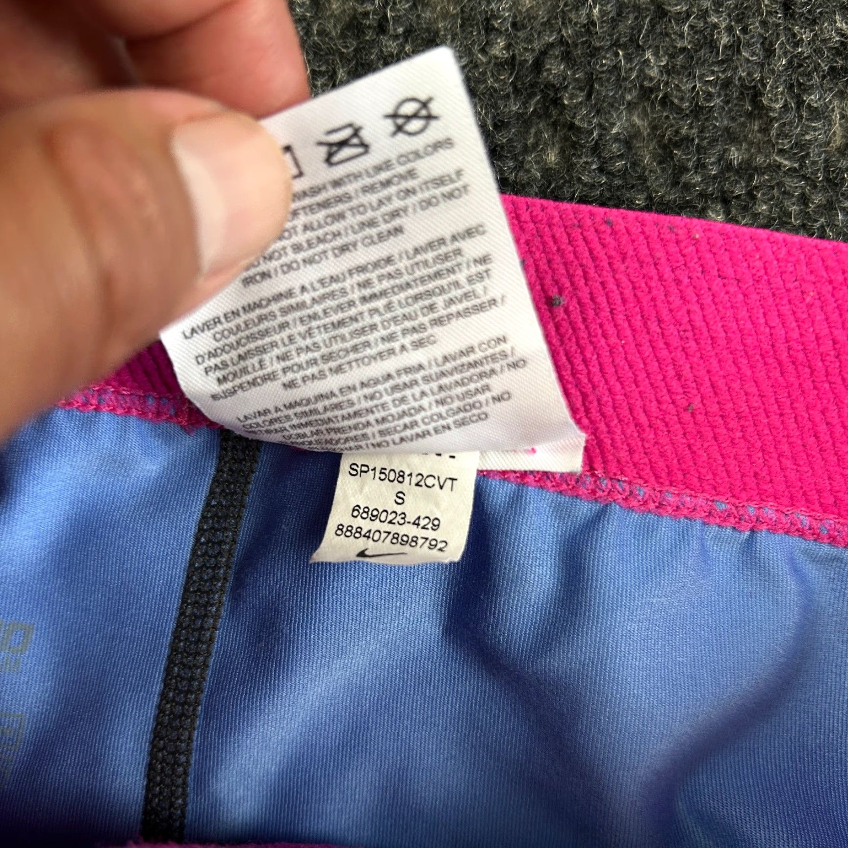 Nike Nike Pro Capri Pants Pedal Pushers ¾ Cropped Blue Pink S Women's M Geometric Elastic Waist Running Yoga 589023 Pro Nike Pro Pants Capris Size 32" / US 10 / IT 46 - 6 Thumbnail