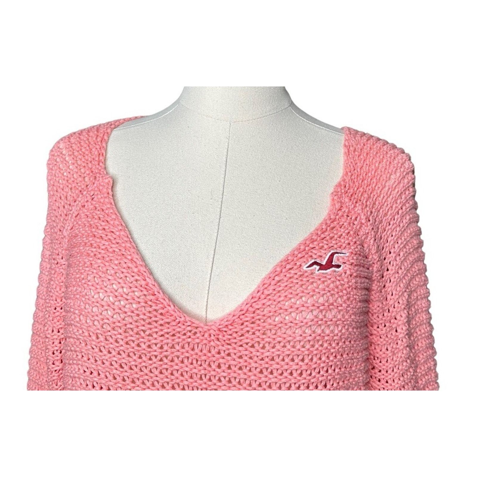 Hollister HOLLISTER Pink Coral Ombre V-Neck Beach Sweater Cover Up M Size M / US 6-8 / IT 42-44 - 3 Thumbnail