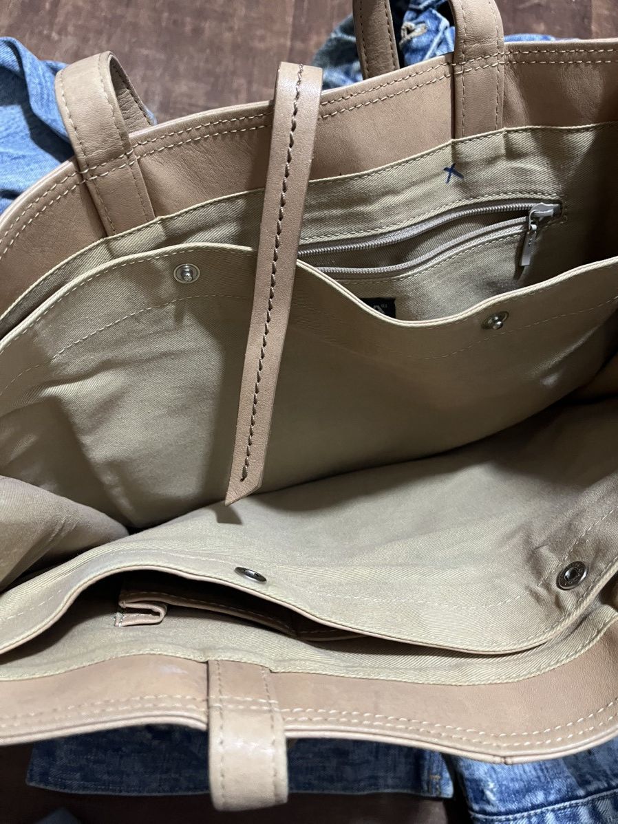 Japanese Brand Vintage Montowa Japan Patina Leather Tote Bag Size ONE SIZE - 5 Thumbnail