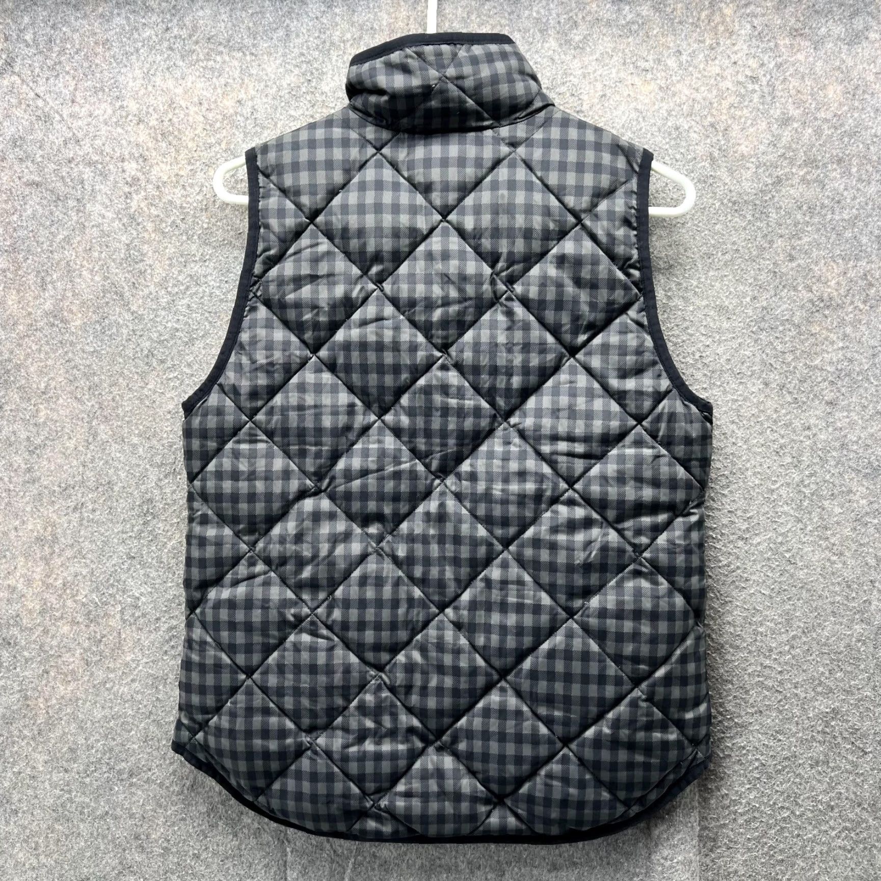 J.Crew VINTAGE J.CREW Vest Women XS Black Full Zip Puffer Sleeveless Jacket Quilted Check Gold Night? Size XS / US 0-2 / IT 36-38 - 7 Thumbnail