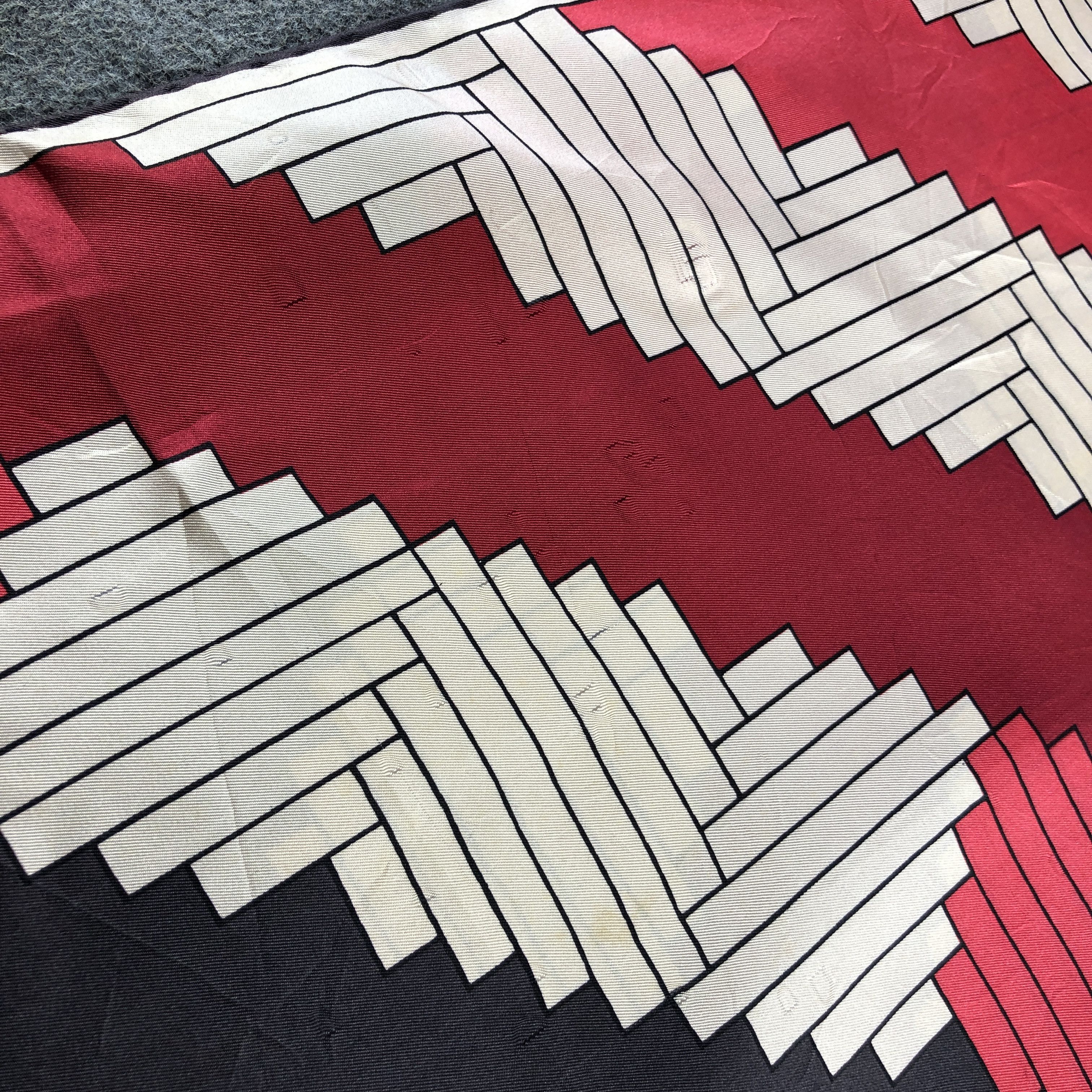 Vintage Daniel Hechter Abstract Silk Stole Silk Scarf M1378 Size ONE SIZE - 11 Thumbnail