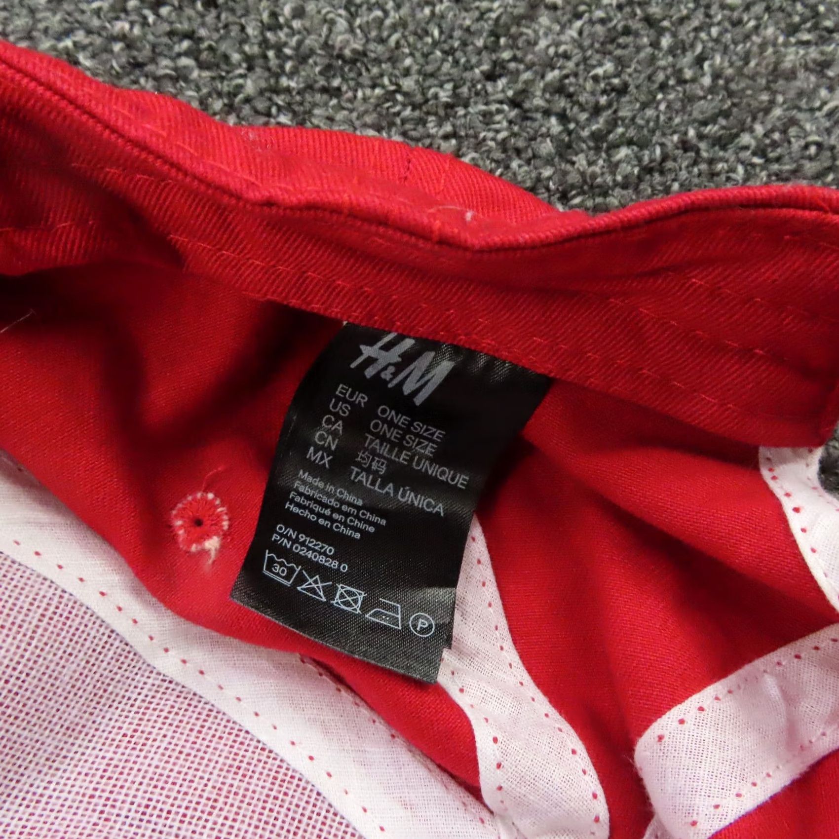 H&M H&M Hat Snap Back Cap Red White Embroidered Logo Casual Mens Size ONE SIZE - 7 Thumbnail