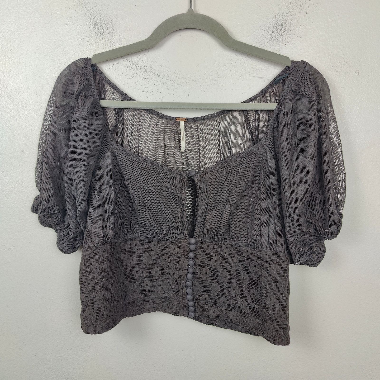 Free People Free People Heartstrings Puff Sheer Crop Top Womens Small Size S / US 4 / IT 40 - 1 Thumbnail