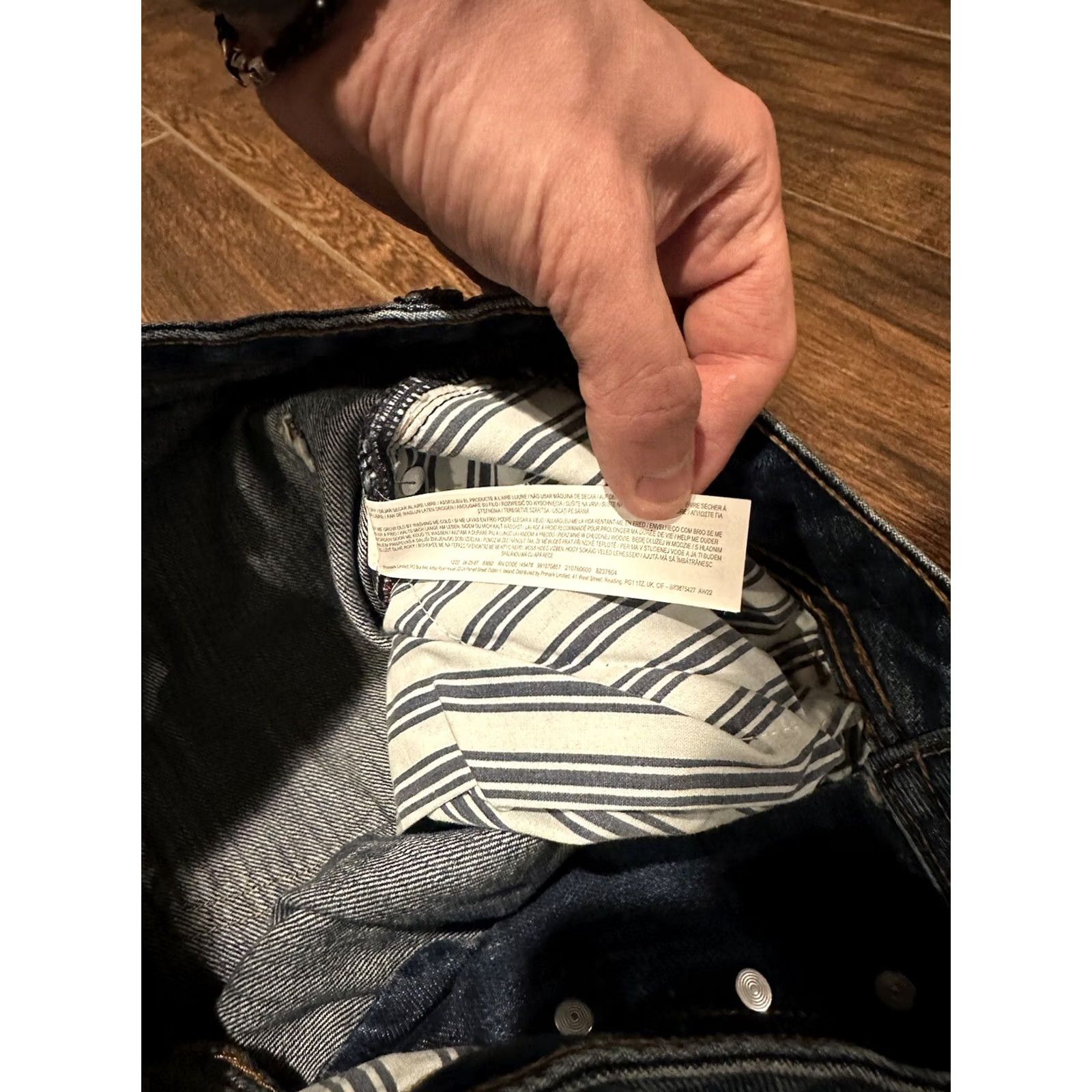 Denime NWT The Stronghold Jeans Mens 32x32 Denim Relaxed Tapered Button Fly Blue Cotton 32 Inseam Slim/Regular Fit Hip Hop USA Style VINTAGE No Glide? Size US 32 / EU 48 - 7 Thumbnail