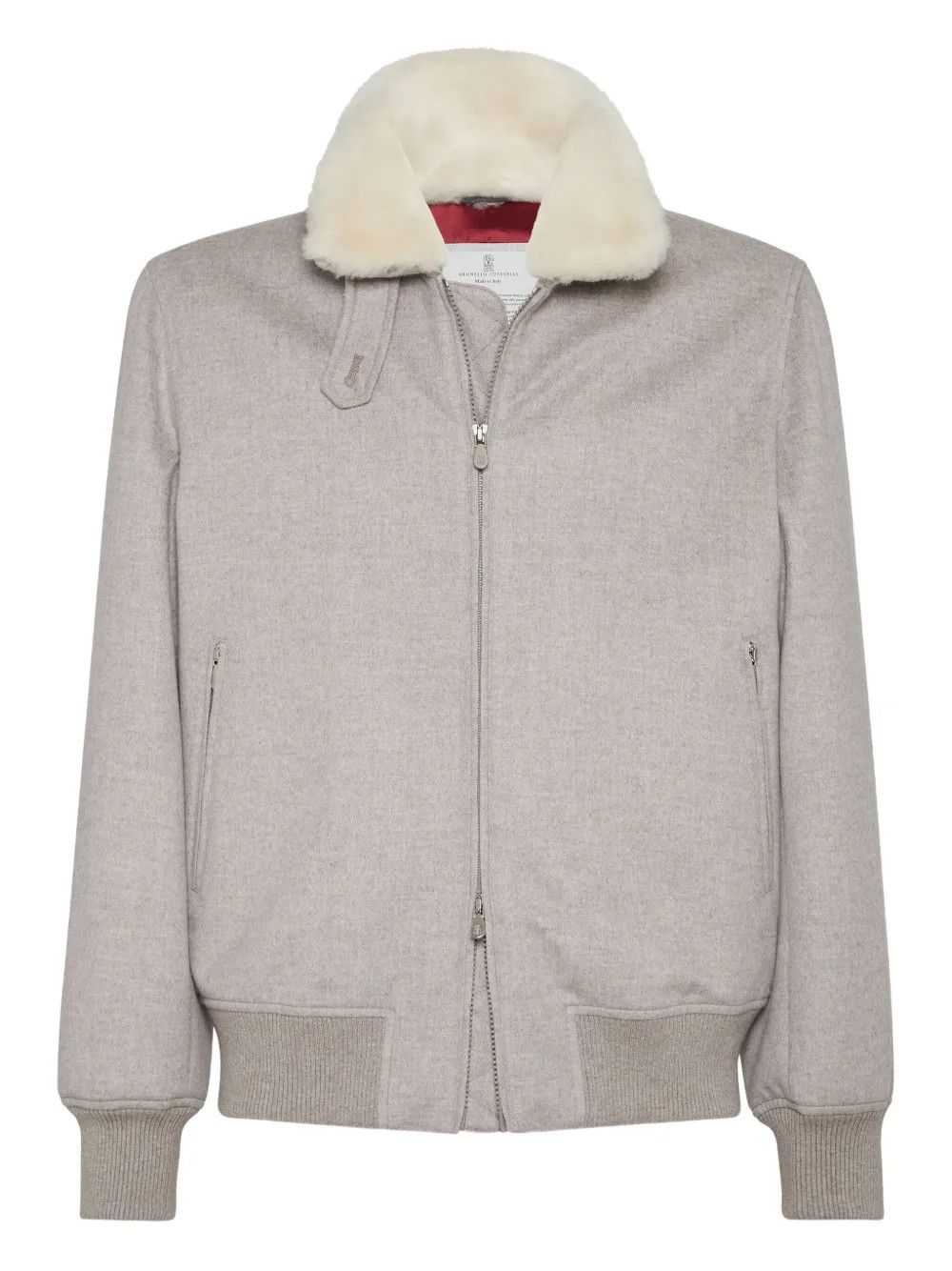 o1w1db10326 Cashmere Bomber Jacket in Light Grey