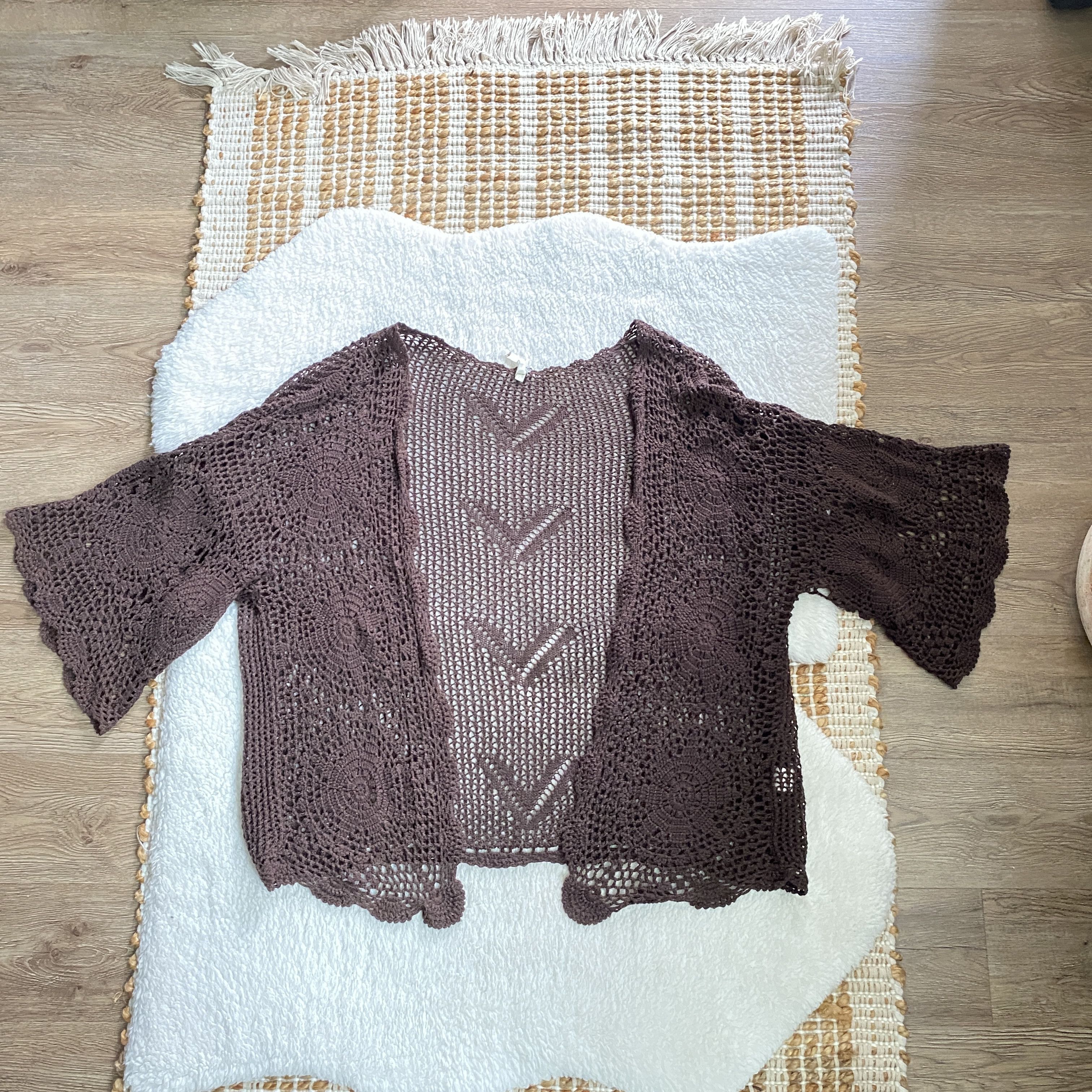 Other Boho Crochet Open Cardigan Sweater – Willow & Clay Size L / US 10 / IT 46 - 12 Thumbnail