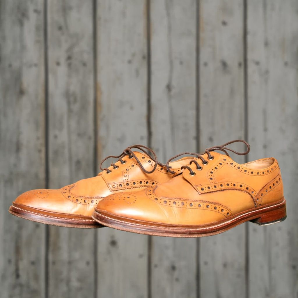 Oliver Sweeney VINTAGE Oliver Sweeney Saunders Derby Shoes Tan Leather Wingtip Goodyear Welted Mens 10.5 US 11.5 Size US 11 / EU 44 - 1 Thumbnail