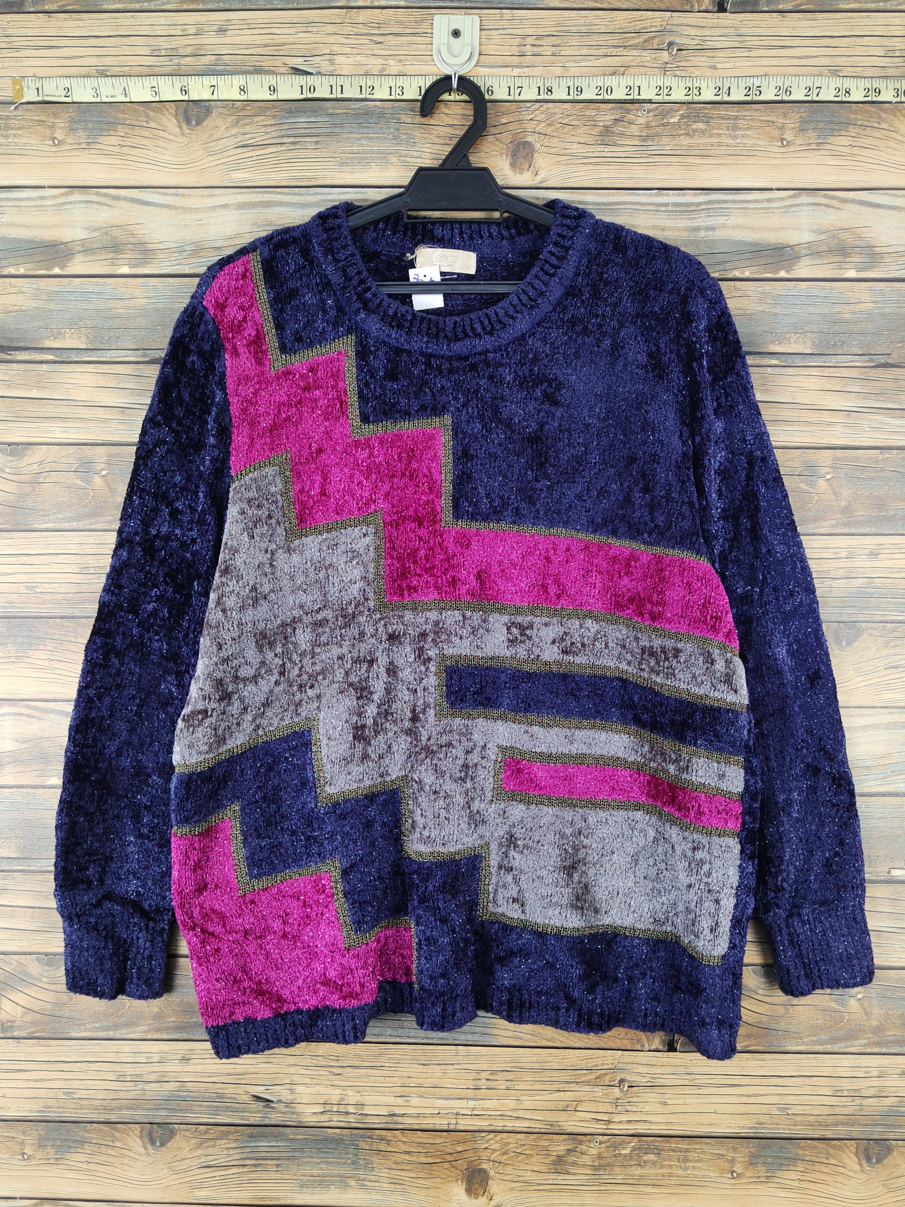 Vintage Leece Purple Knitwear Sweatshirts vintage art #W2031 Size US L / EU 52-54 / 3 - 1 Thumbnail