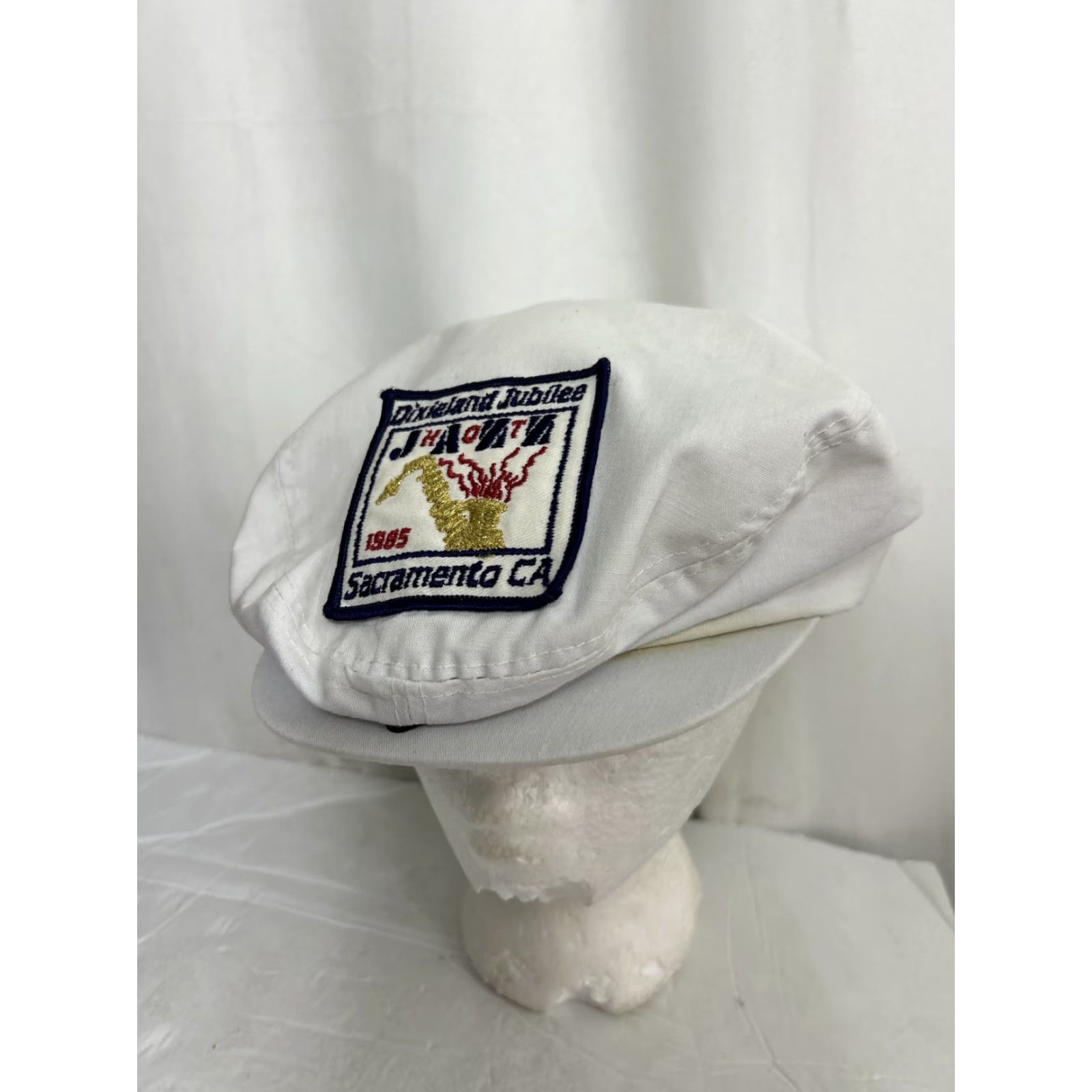 Vintage VINTAGE Dorfman Pacific Ivy Cap Newsboy Cap White 80s Sacramento Jazz Jubilee Cotton L Men Ivy Womens Mens Boys Girls Size ONE SIZE - 2 Thumbnail