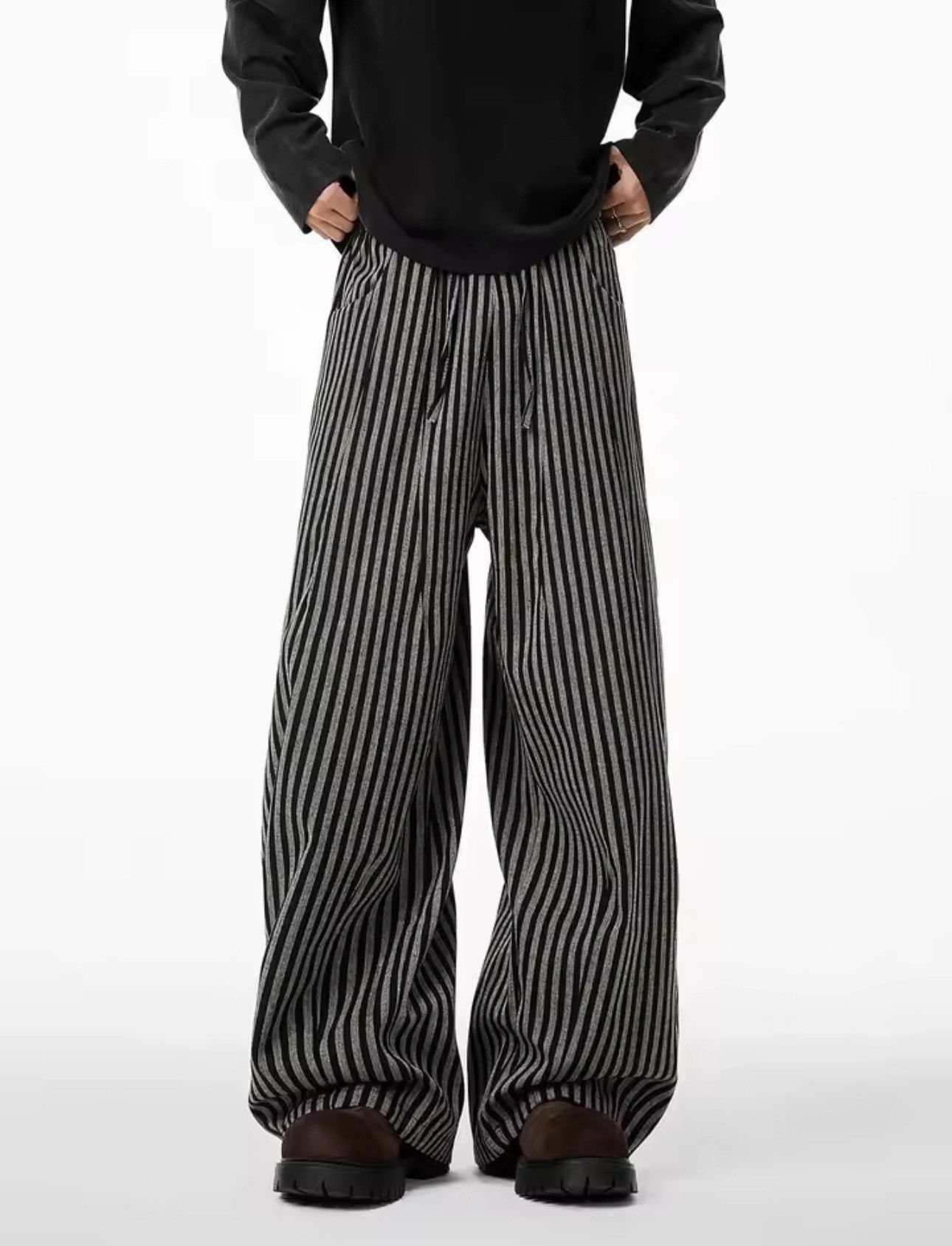 Vintage Striped Streetwear Loose Baggy Japanese Sweatpants Size US 32 / EU 48 - 2 Thumbnail