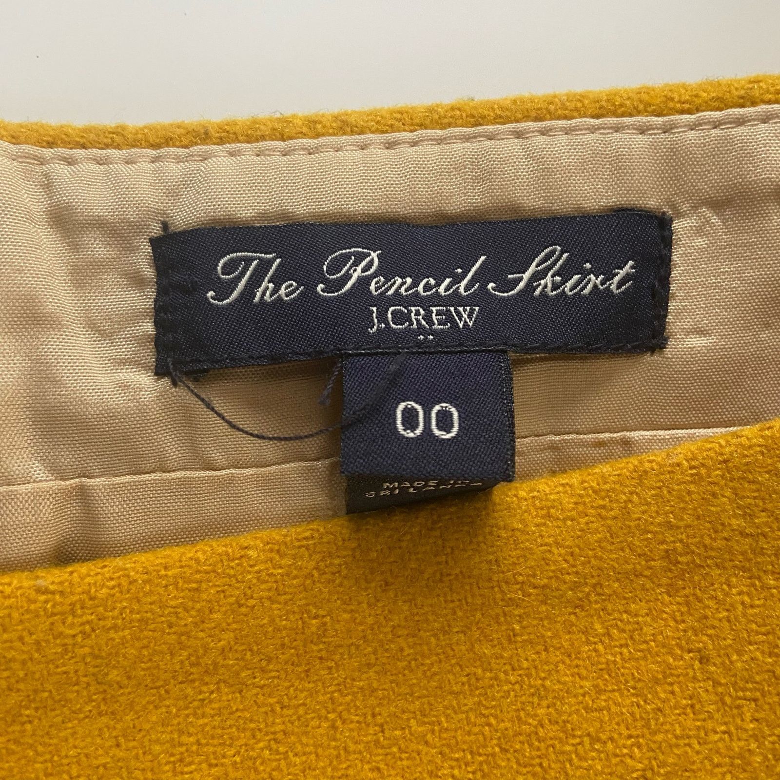 J.Crew J. Crew Women's The Pencil Skirt Mustard Wool Blend Size 00 Size 24" / US 00 / IT 34 - 7 Thumbnail