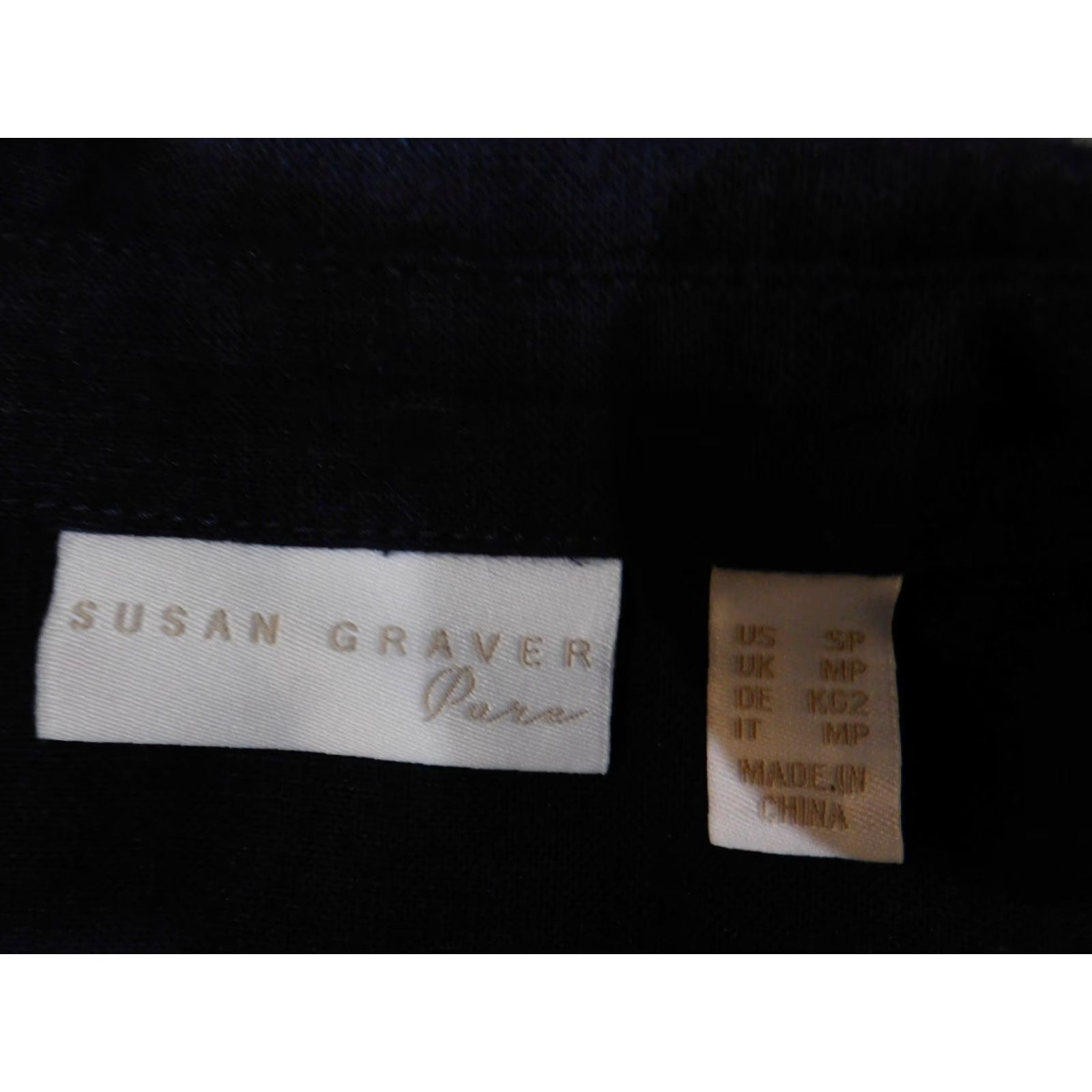 Vintage Susan Graver Shirt Womens Petite Small Navy Blue Linen Blend Button Front Casual Size S / US 4 / IT 40 - 7 Thumbnail