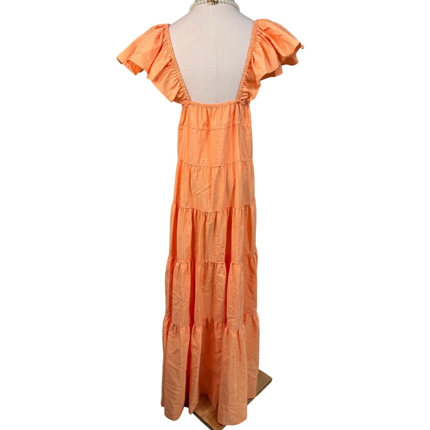 A.L.C. ALC Luca maxi dress nectar orange tiered v-neck size 0 Size XS / US 0-2 / IT 36-38 - 10 Thumbnail