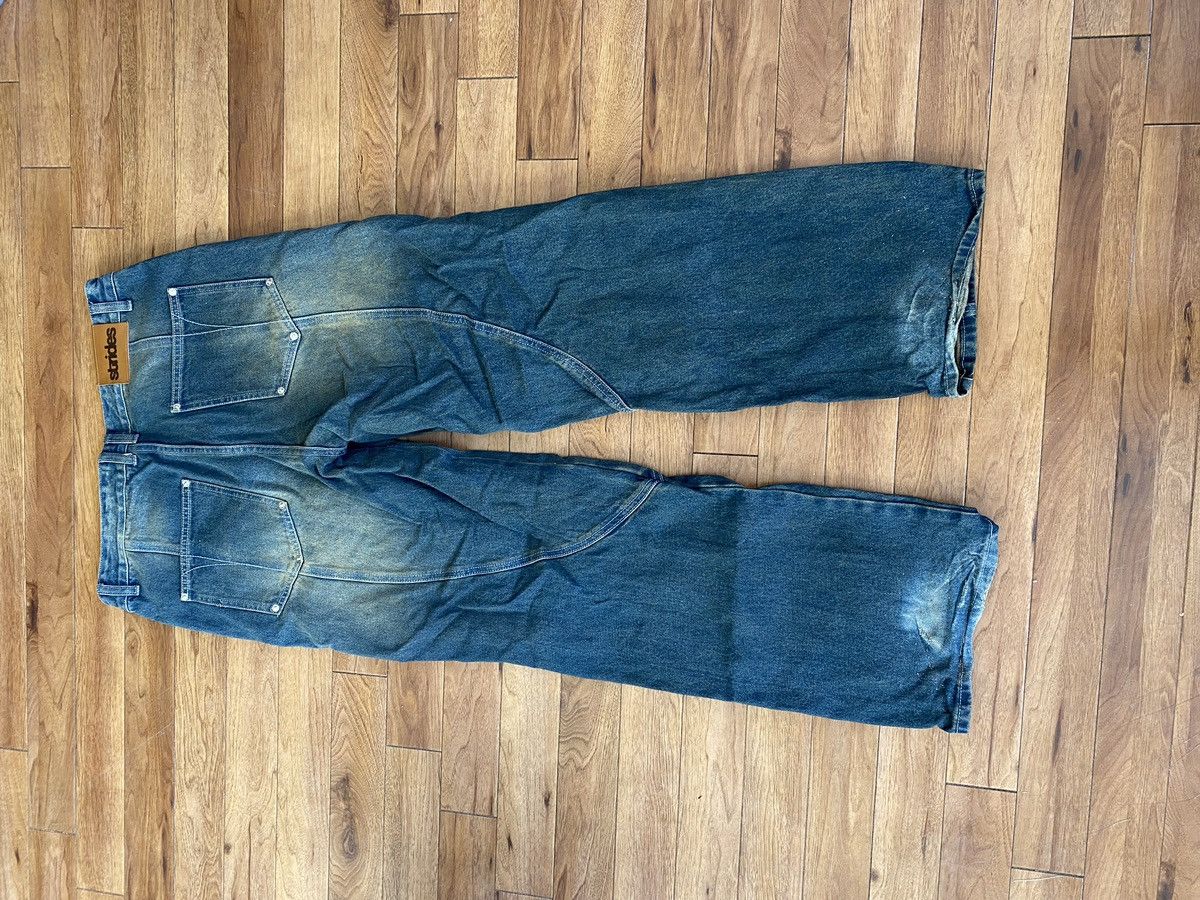 Designer × Vintage Strides 3 Stitch Baggy Jeans Size US 34 / EU 50 - 2 Thumbnail
