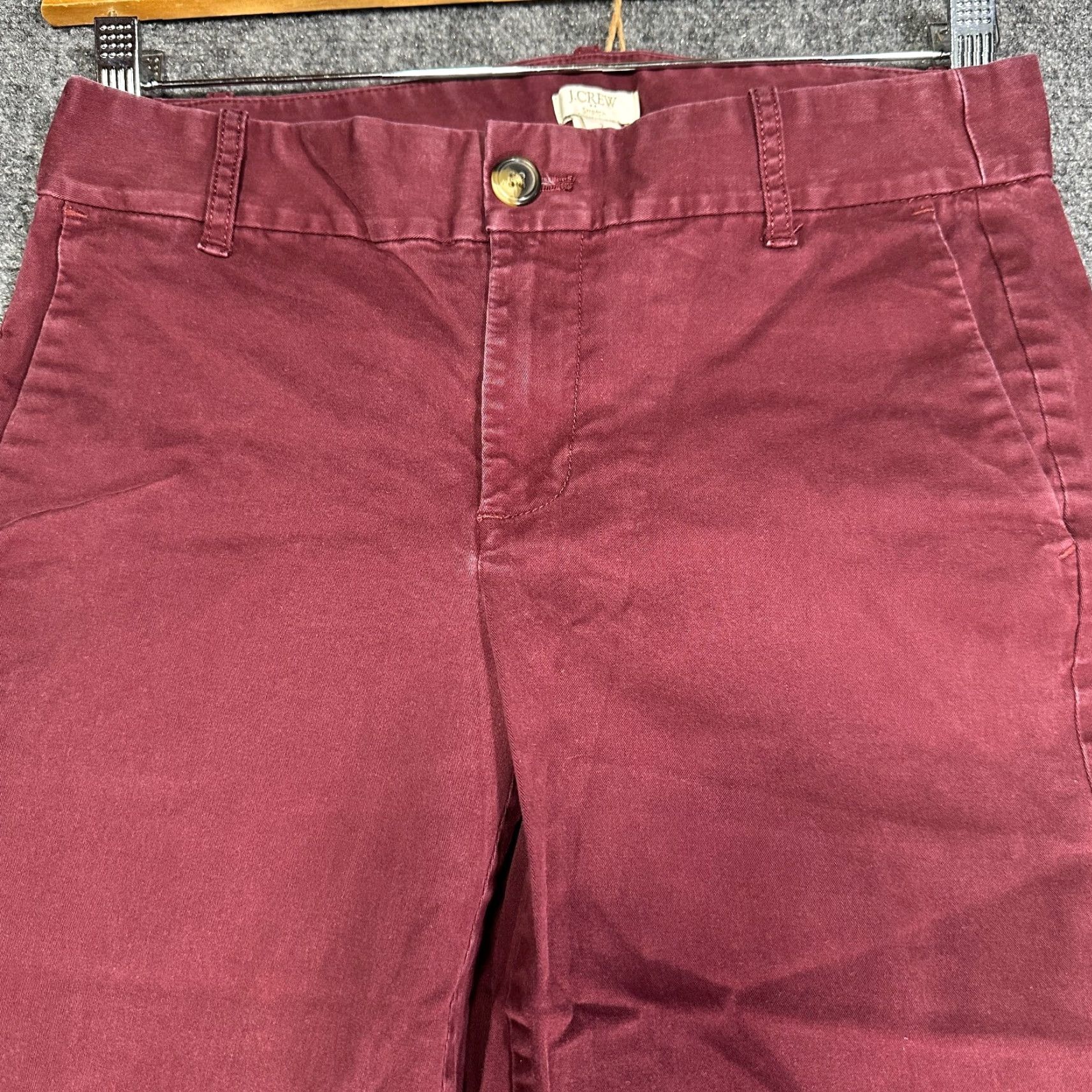 J.Crew VINTAGE J.CREW Pants Womens 2 Laney Skinny Chino Maroon Red Cotton Stretch Pockets Size 26" / US 2 / IT 38 - 3 Thumbnail