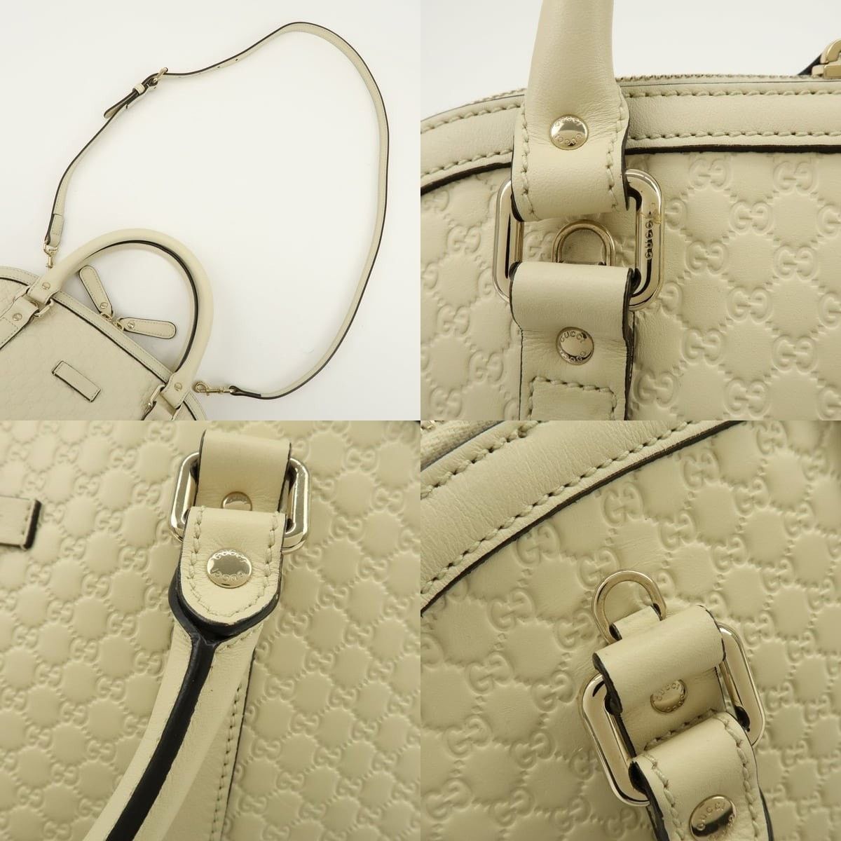 Gucci Gucci Microguccissima Dome Calfskin Shoulder Bag Cream Size ONE SIZE - 4 Thumbnail