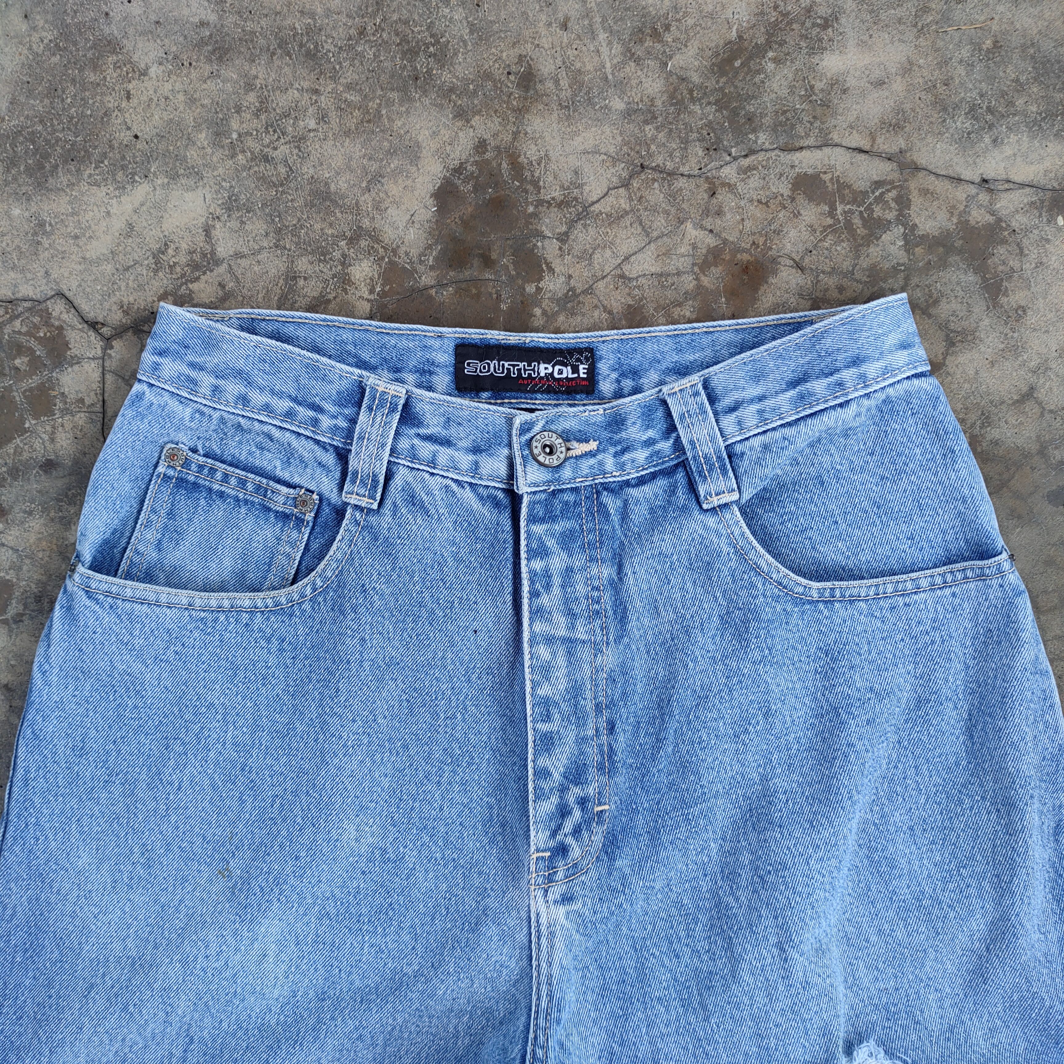 Southpole VINTAGE SOUTH POLE FADED DISTRESSED JEANS DENIM PANTS Size US 30 / EU 46 - 3 Thumbnail