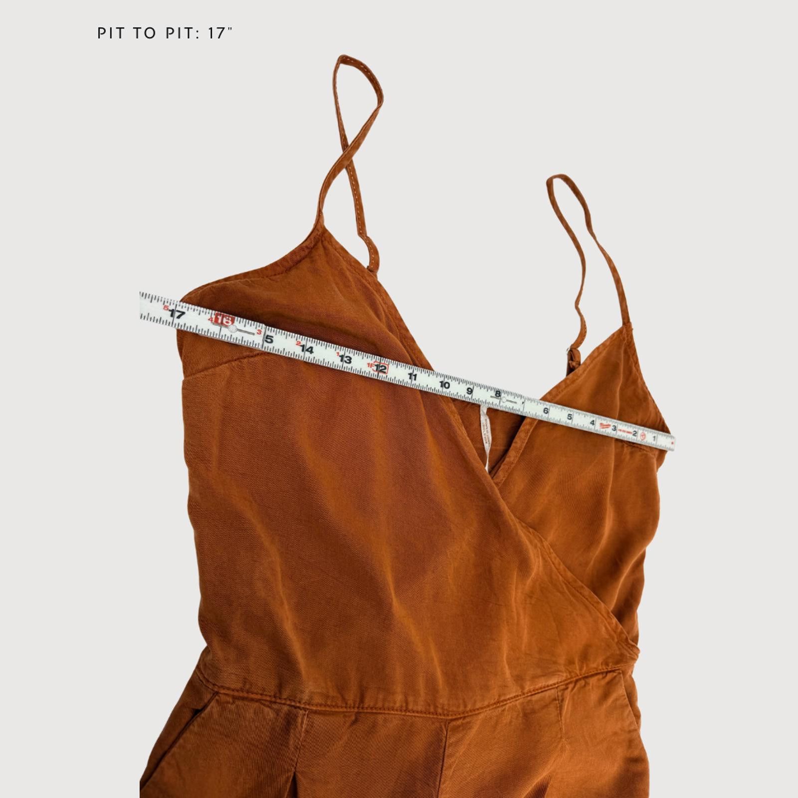 Free People Free People Jade Jumpsuit Rust Lyocell Wide Leg 6 Size 28" / US 6 / IT 42 - 6 Thumbnail