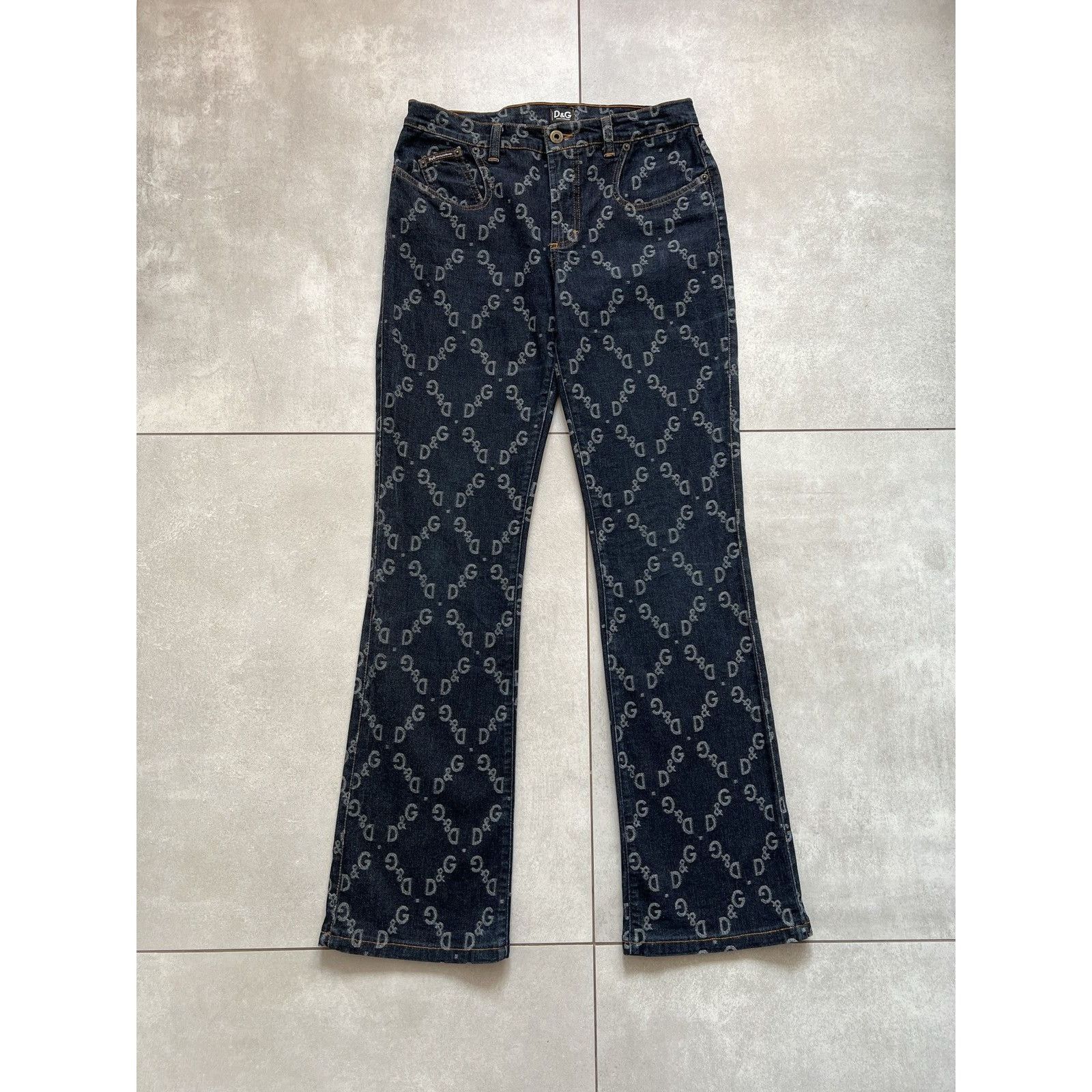 Dolce & Gabbana Rare dolce and gabbana full monogram printed denim jeans Size US 30 / EU 46 - 1 Thumbnail