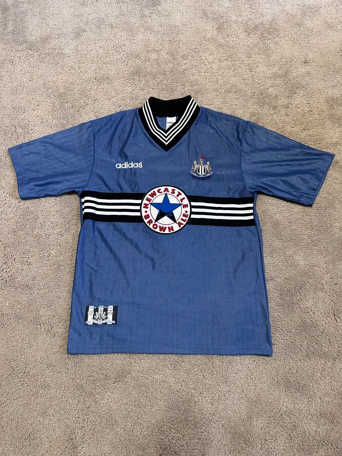 NEWCASTLE UNITED 1996/1997 AWAY FOOTBALL SHIRT ADIDAS JERSEY