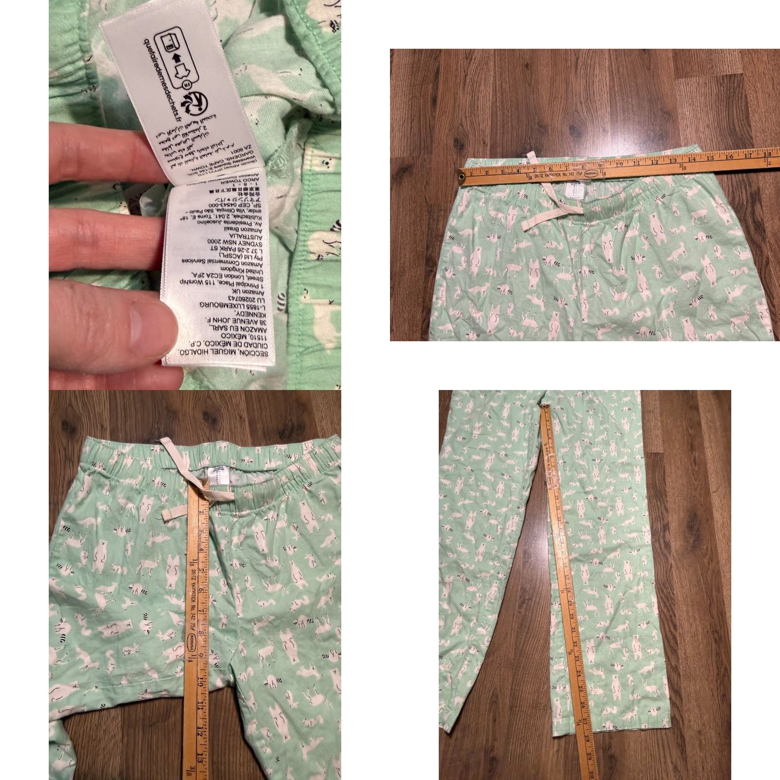 Essentials Amazon Essentials Sleepwear Pants Womens Small Green White Black Animals Size 28" / US 6 / IT 42 - 8 Thumbnail
