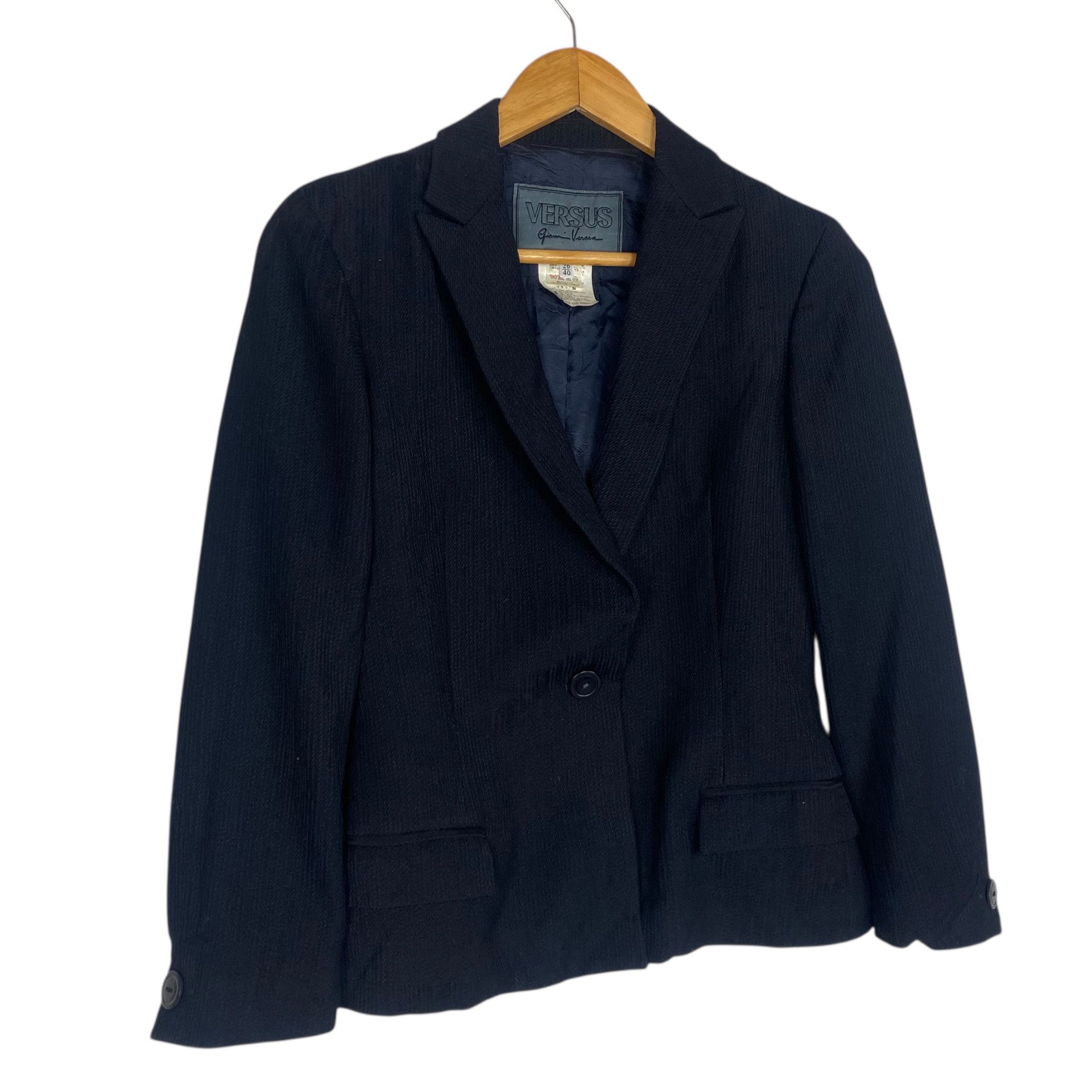 Versace 💥VERSACE RICH BLACK BLAZER JACKET Size S / US 4 / IT 40 - 3 Thumbnail