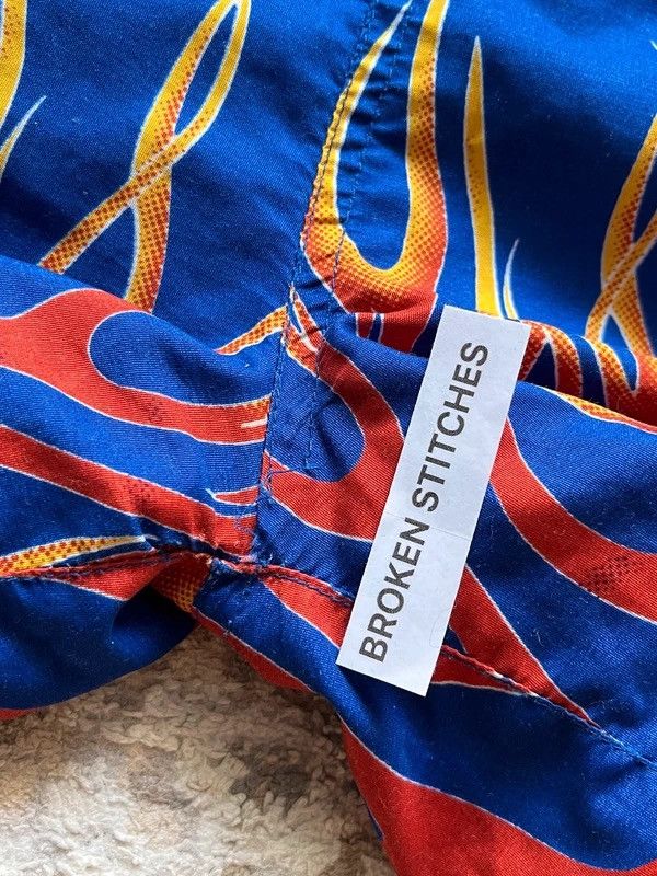 Other Y2K Flames Dragon Skull Fishbone Shirt + Laos Shorts Vintage Size 36S - 18 Thumbnail