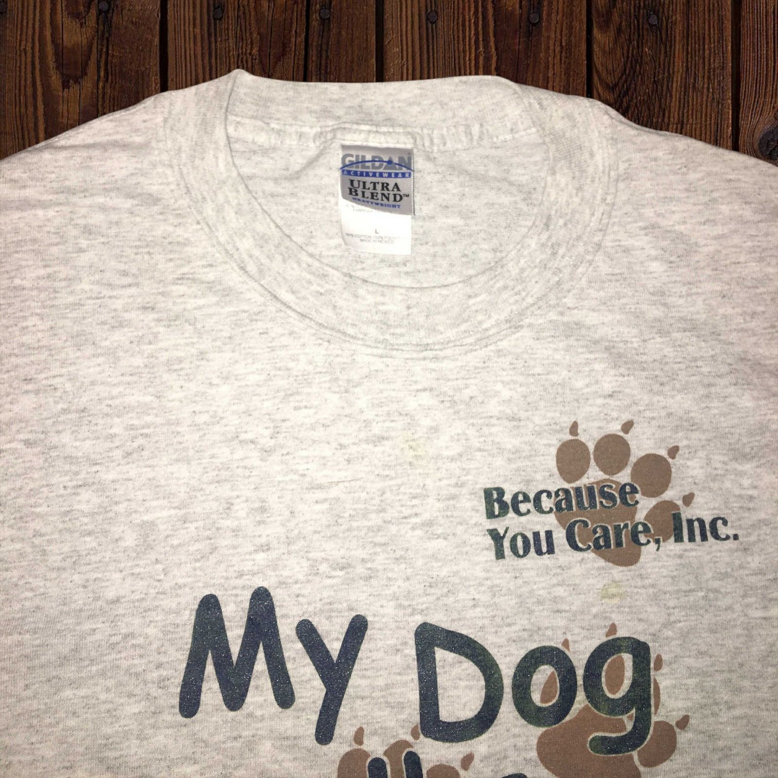 Other My Dogs Walk All Over Me Short Sleeve T-Shirt Gray Puppy LG Size L / US 10 / IT 46 - 2 Thumbnail