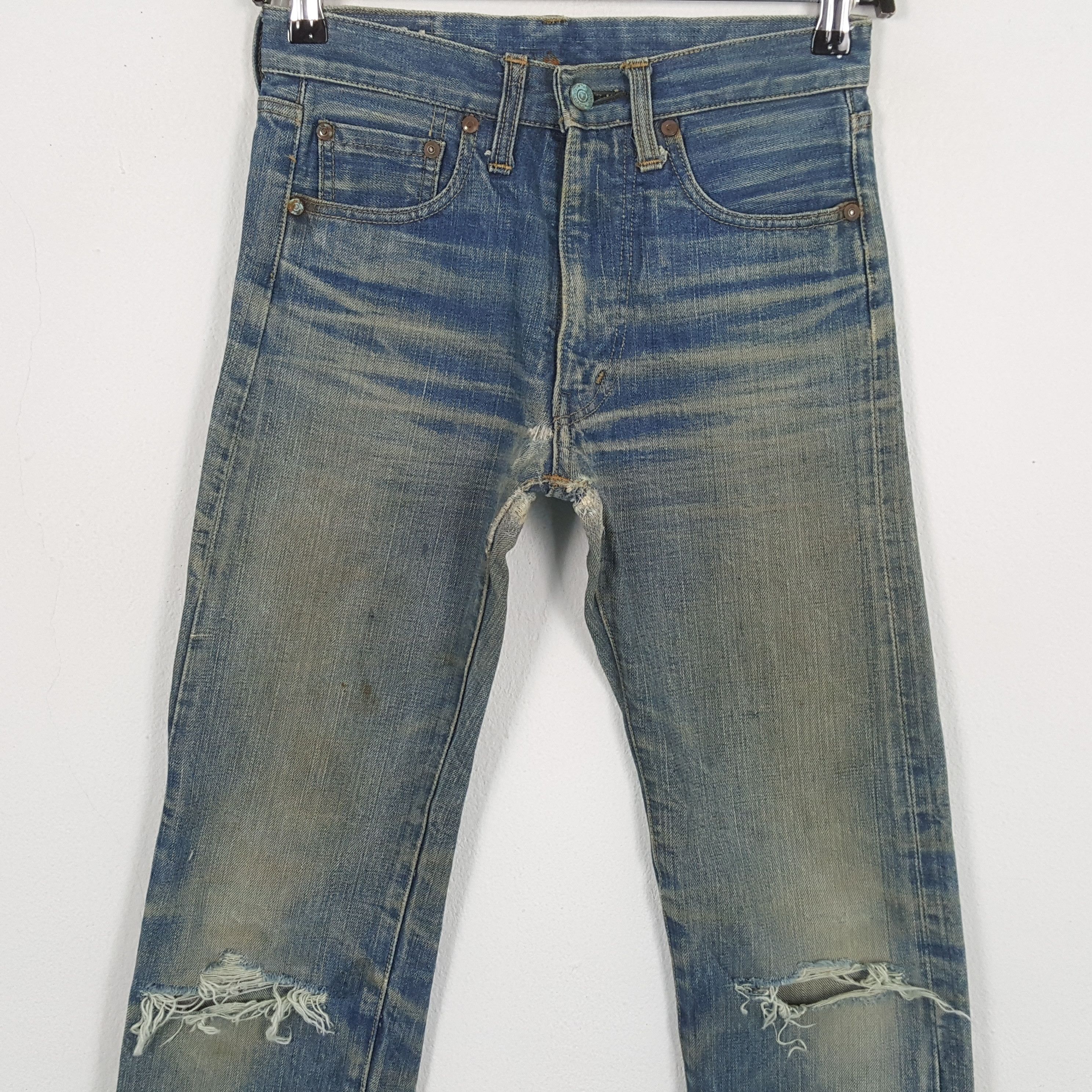 Edwin × Vintage EDWIN Distressed Jeans Streetwear Rock Punk Style Size US 26 / EU 42 - 2 Thumbnail