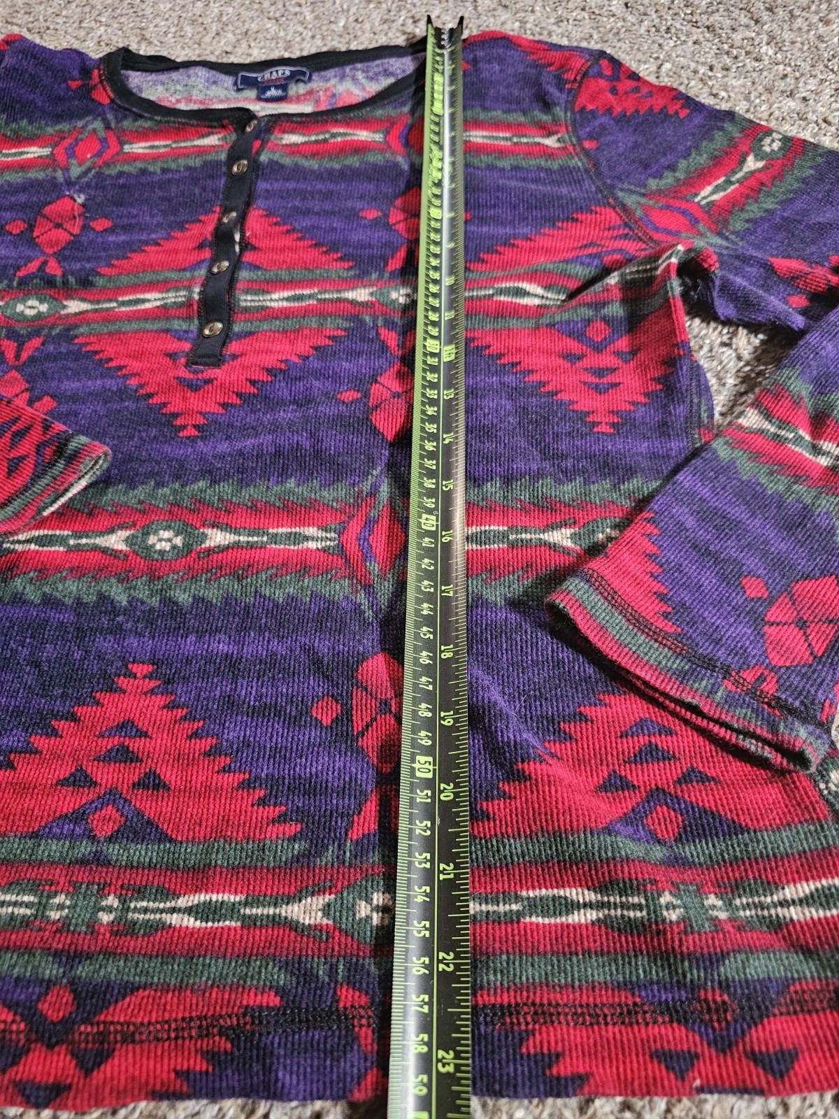 Chaps Chaps Denim Henley Shirt Womens L Waffle Thermal Southwest Size L / US 10 / IT 46 - 4 Thumbnail