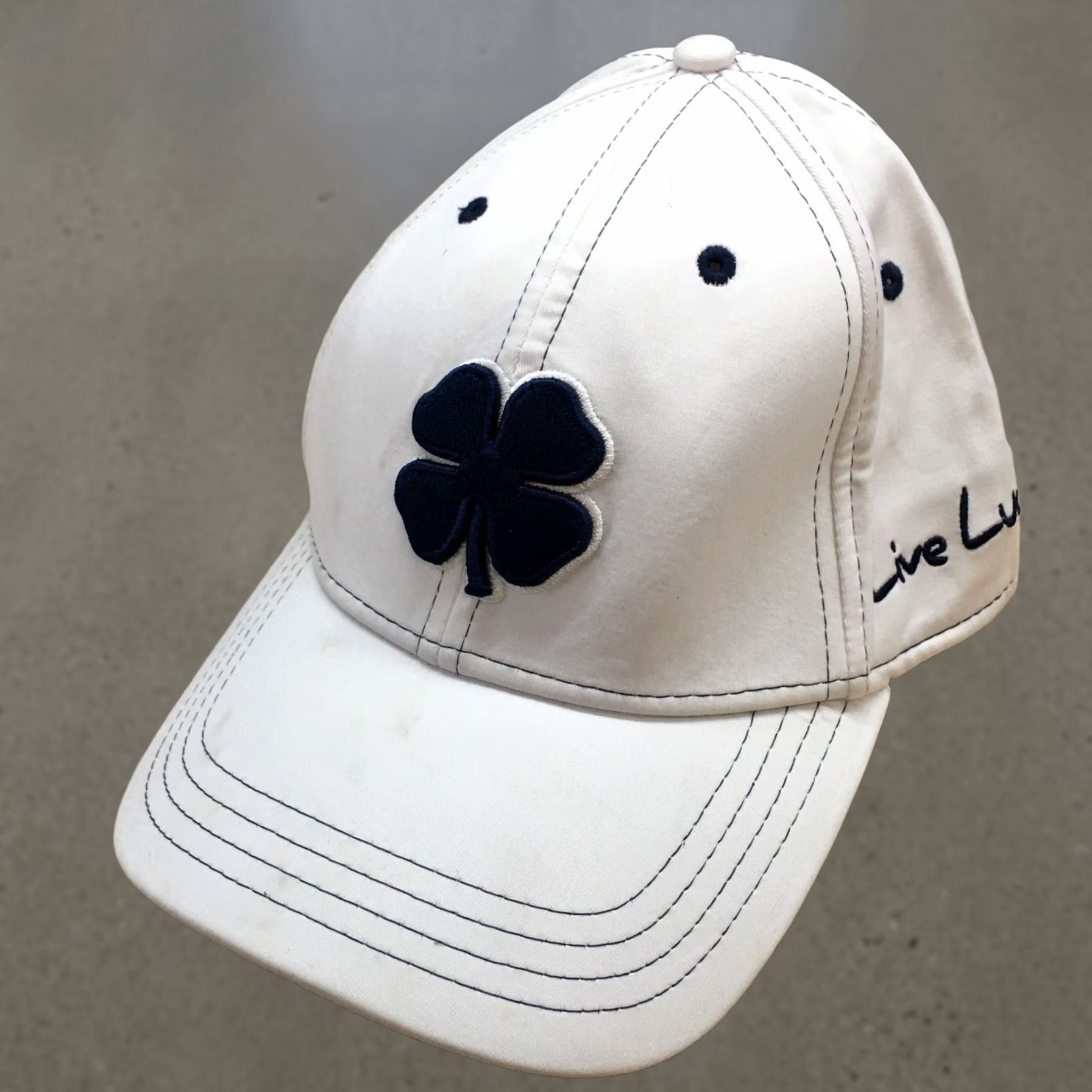Vintage Black Clover Baseball Hat Prestwick Mens White L-XL Adjustable Embroidered Logo Size ONE SIZE - 1 Thumbnail