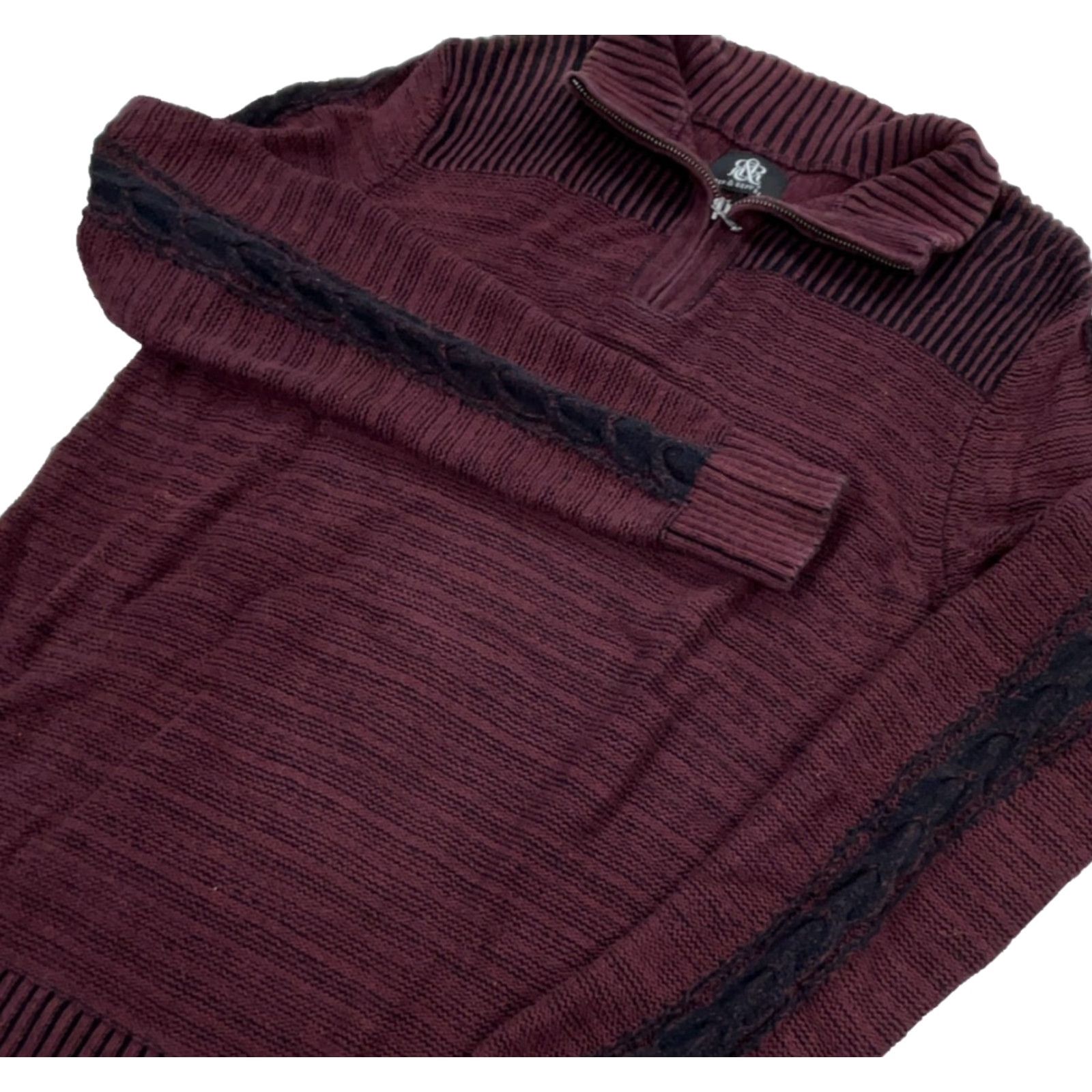 Vintage VINTAGE Rock Republic Sweater Shirt Men M Red Knit 1/4 Zip Casual Hip Hop Modern 90s Mens Size US M / EU 48-50 / 2 - 2 Thumbnail